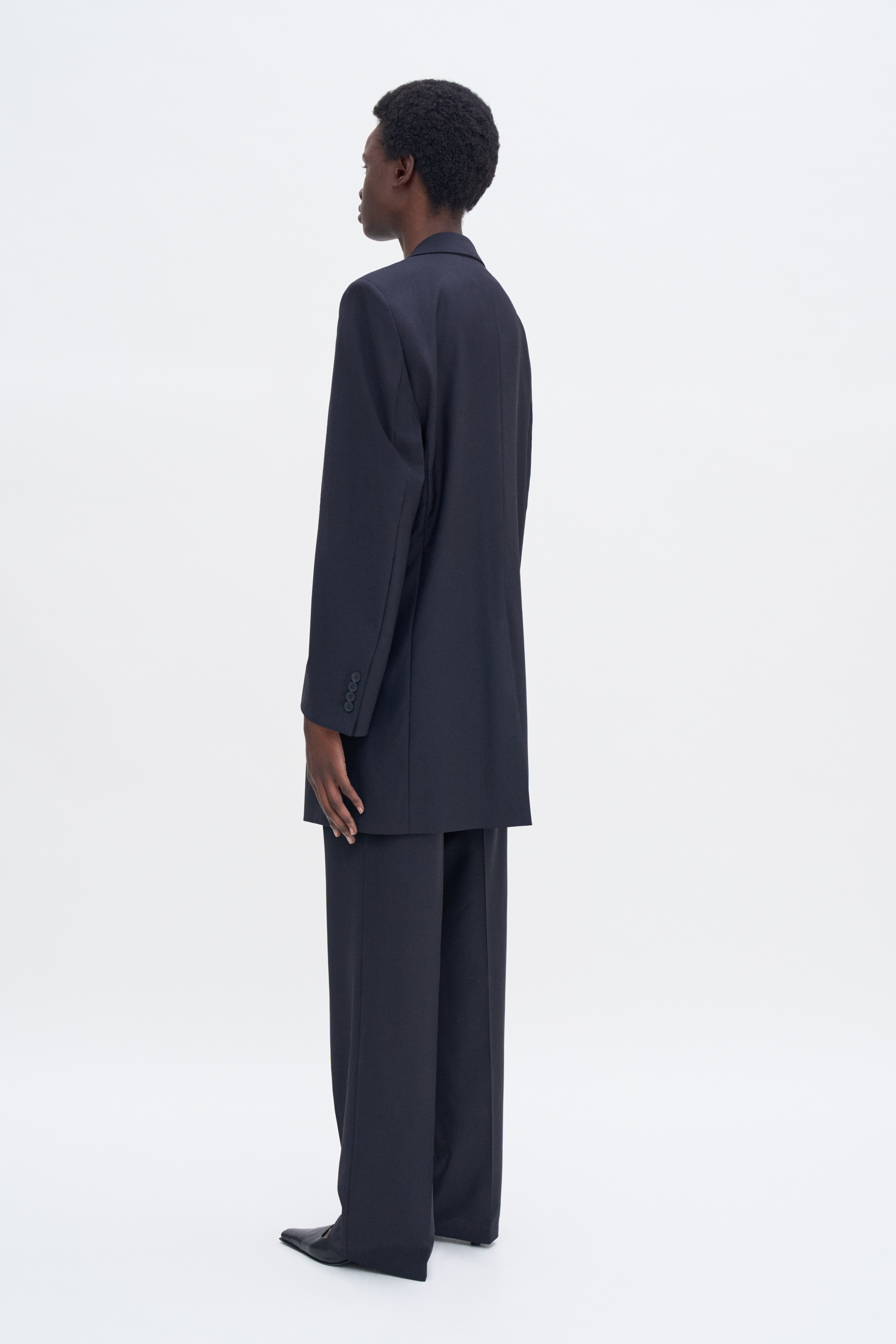 Filippa K Wool Tuxedo Blazer Coat In Black