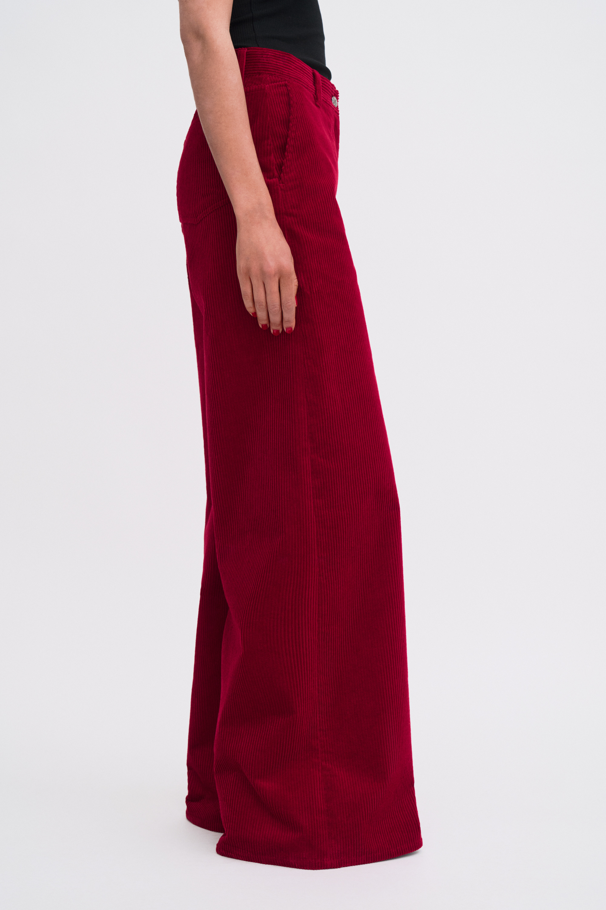 Filippa K Wide Leg Corduroy Trousers In Red