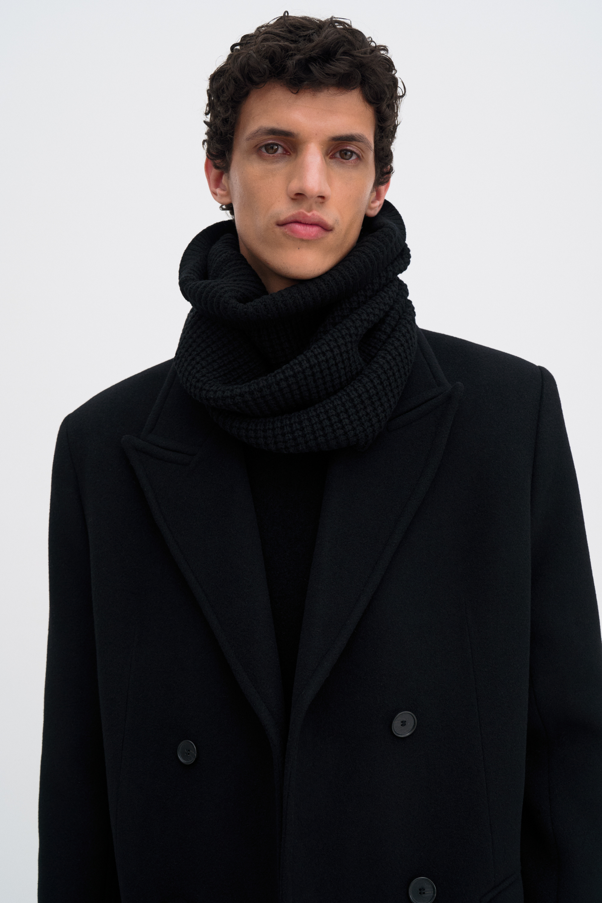 Filippa K Structured Wool Snood In Black