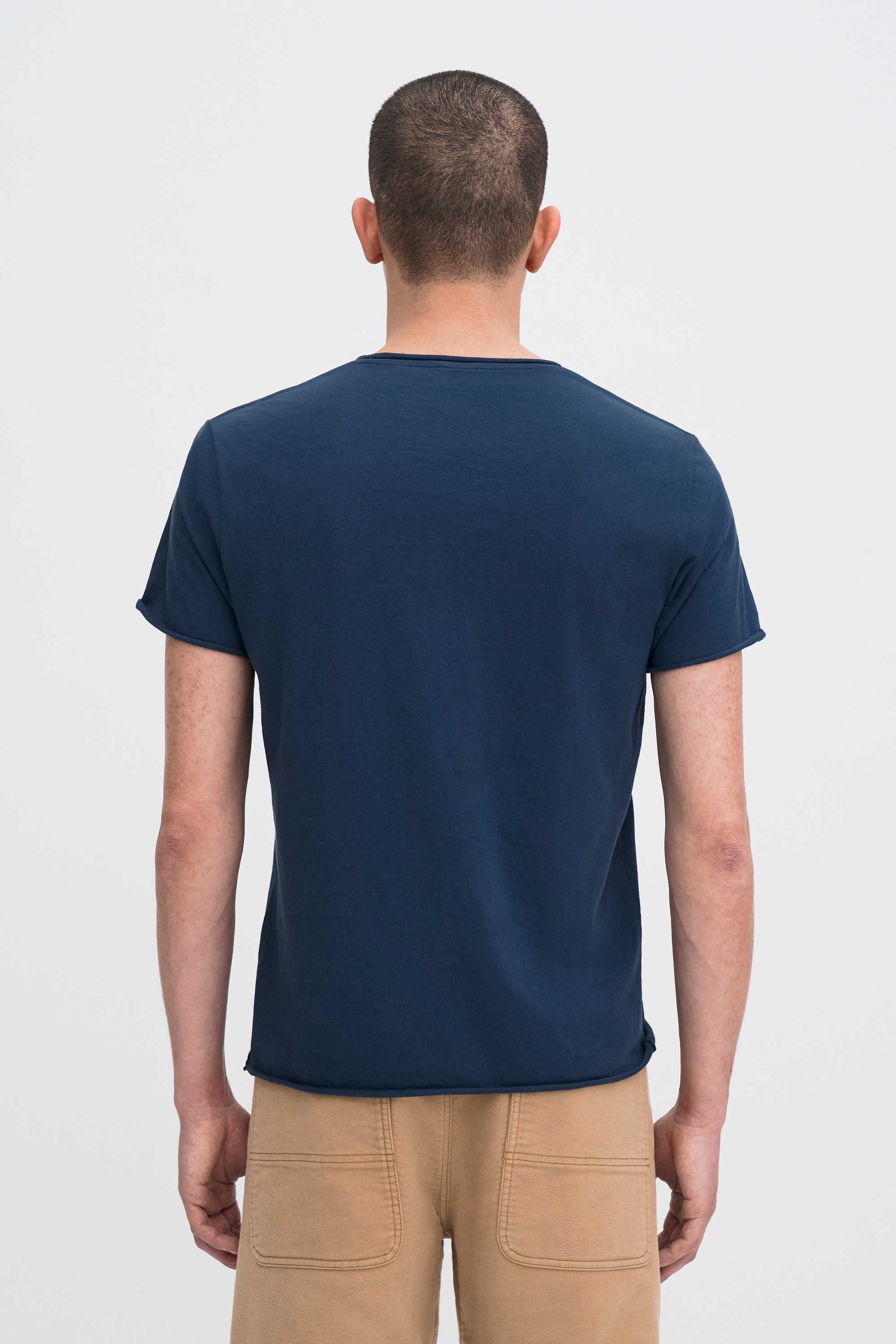 Filippa K Roll Neck Tee In Blue