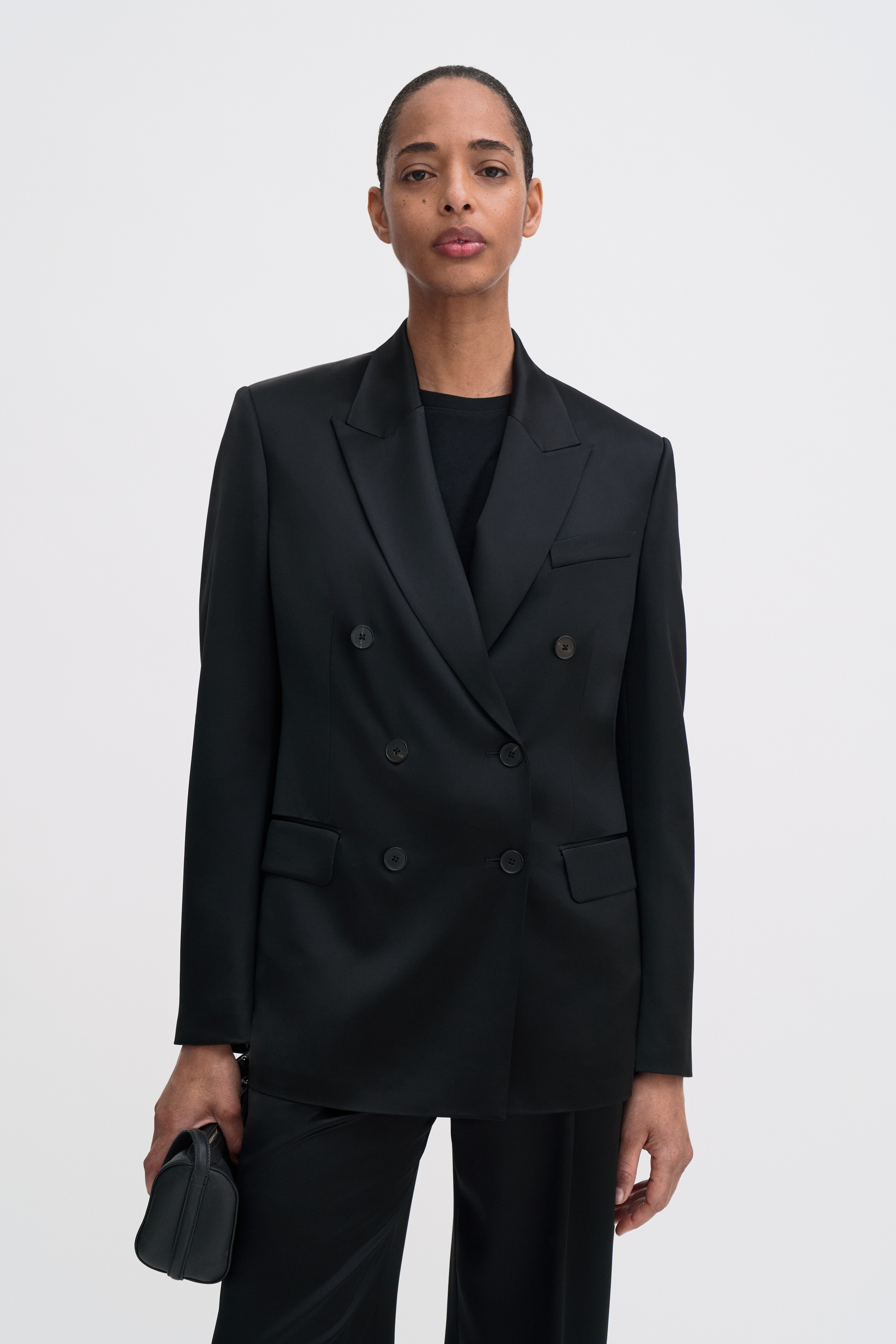 Filippa K Dani Satin Blazer In Black