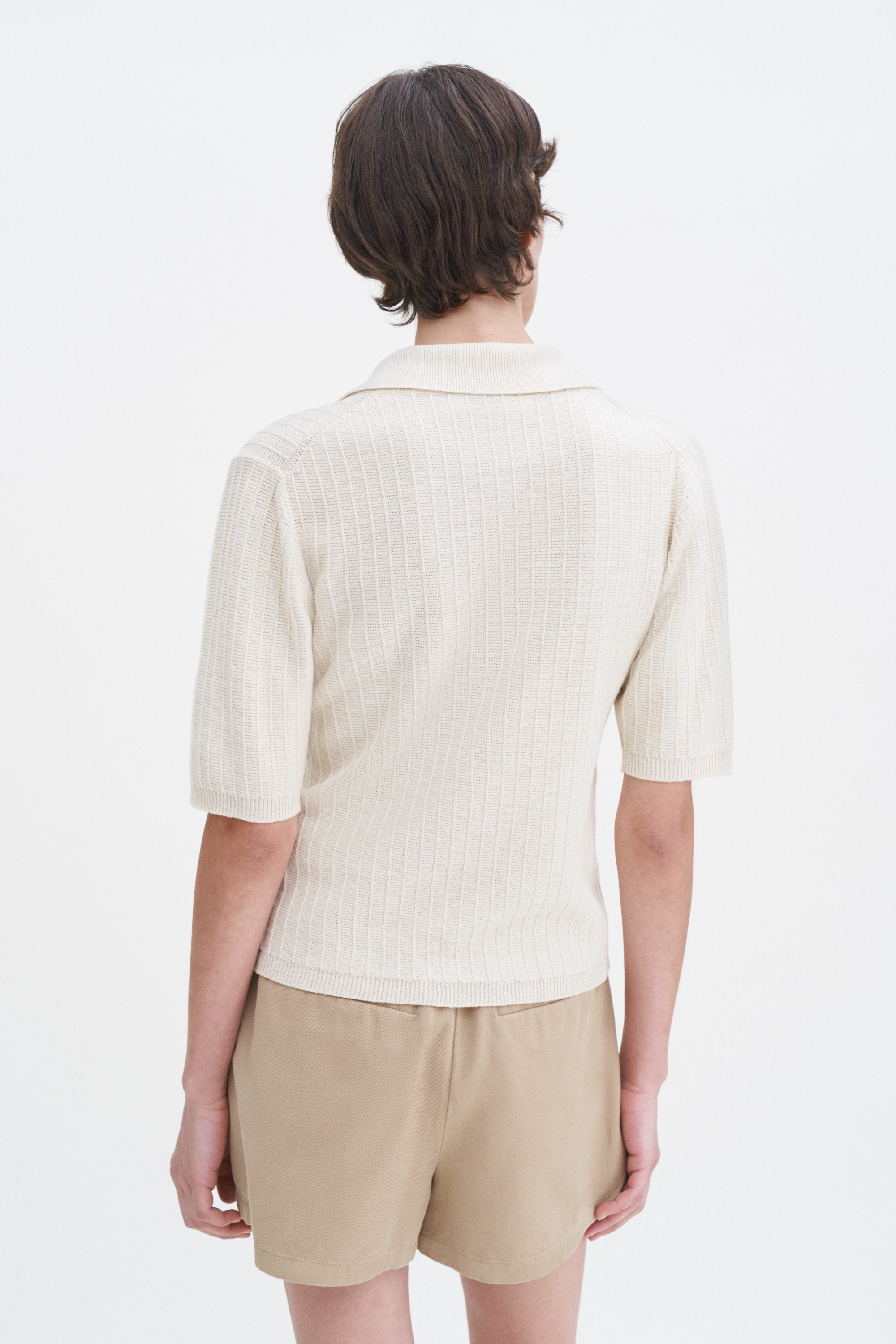 Filippa K Shortsleeve Collar Cardigan In White