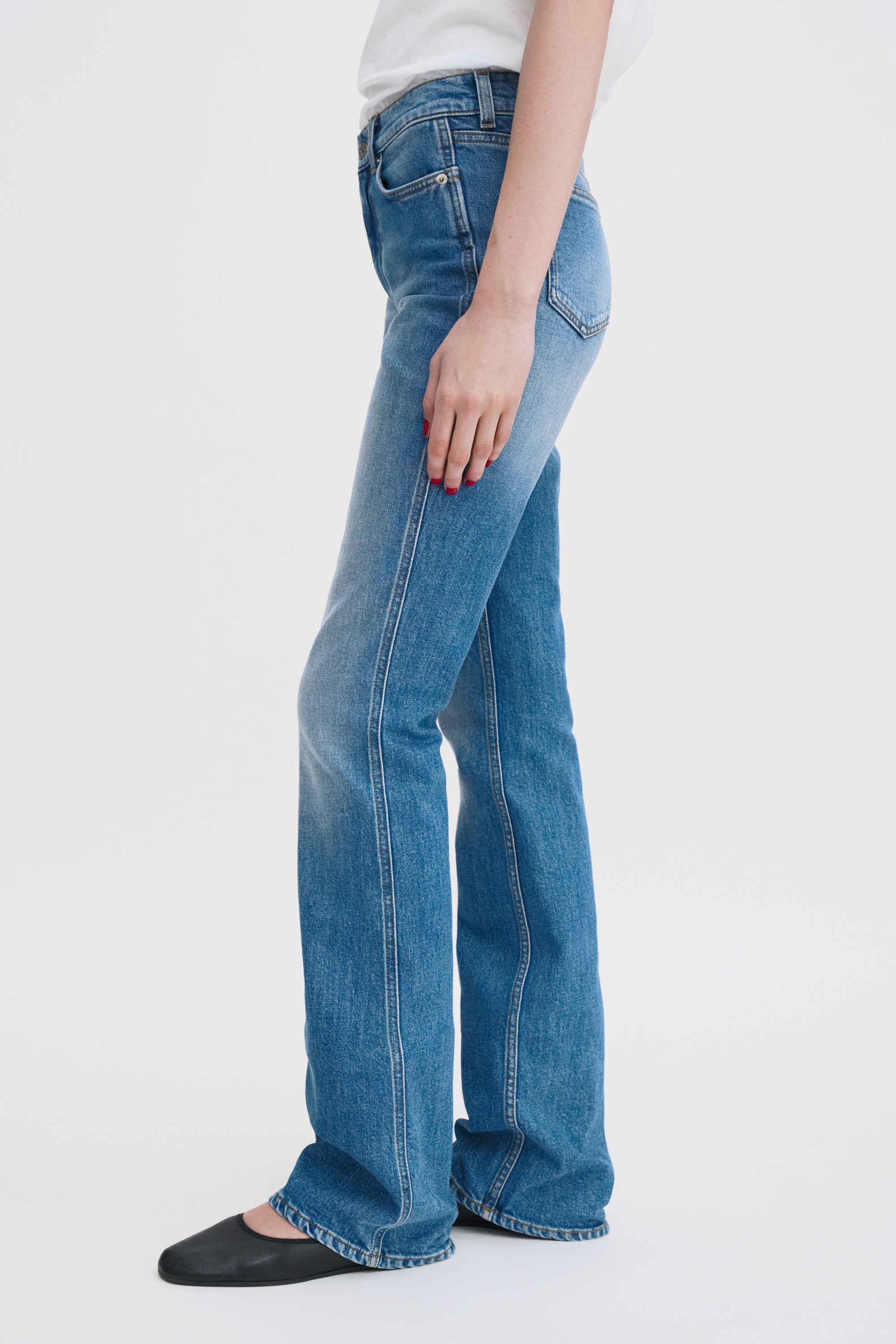 Filippa K Stacked Bootcut Jeans In Blue