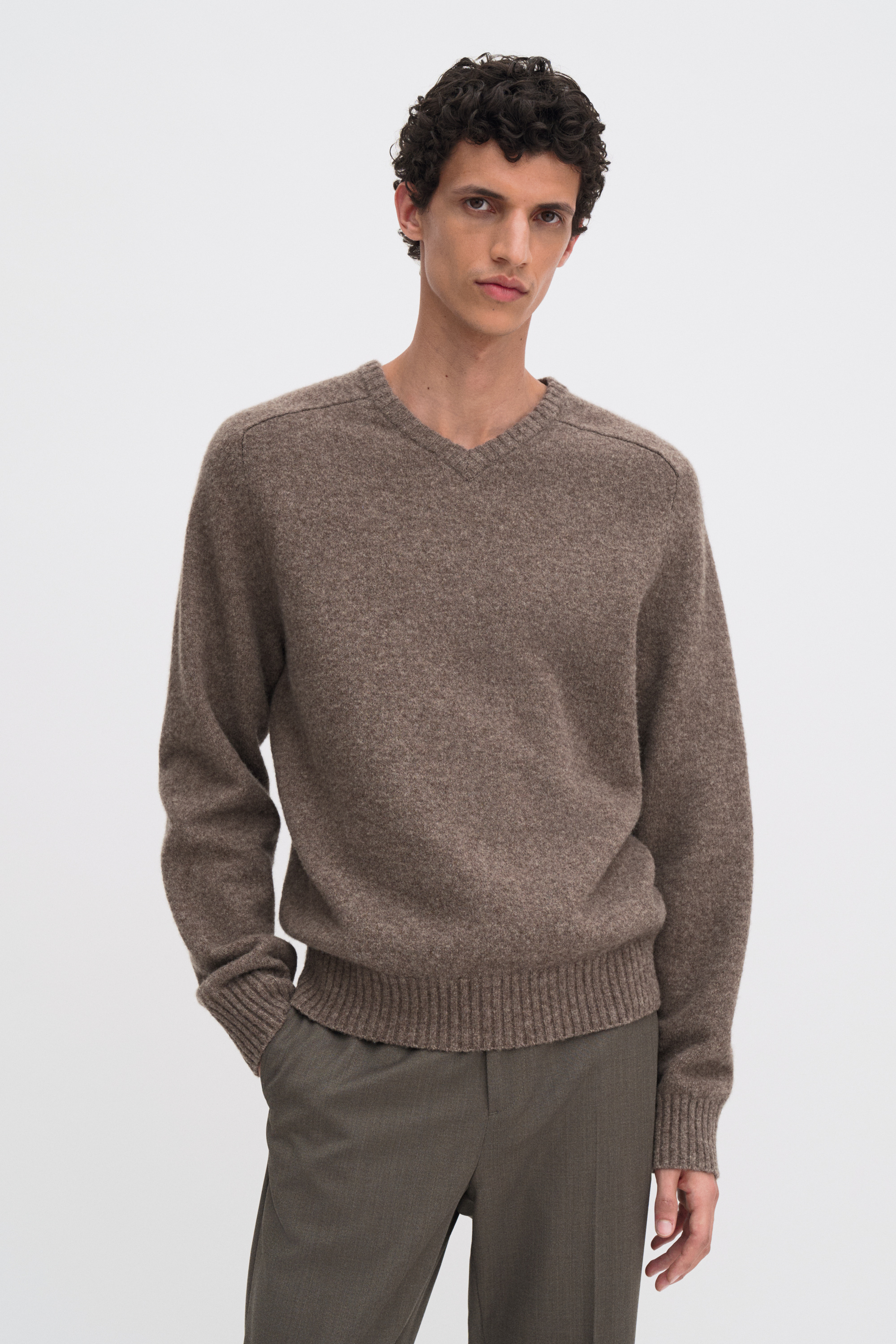 Filippa K Yak Wool V- Neck Sweater In Gray