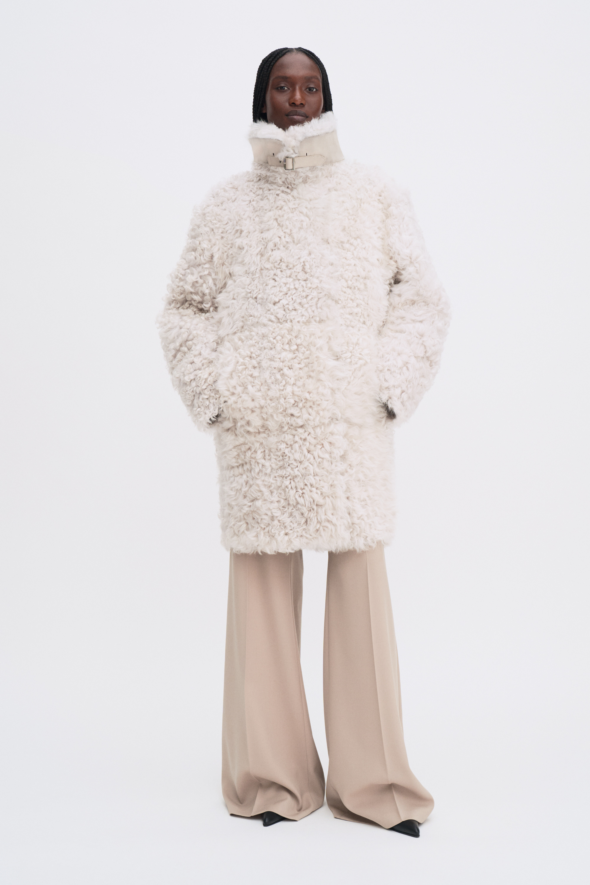 Filippa K Reversible Shearling Coat In White