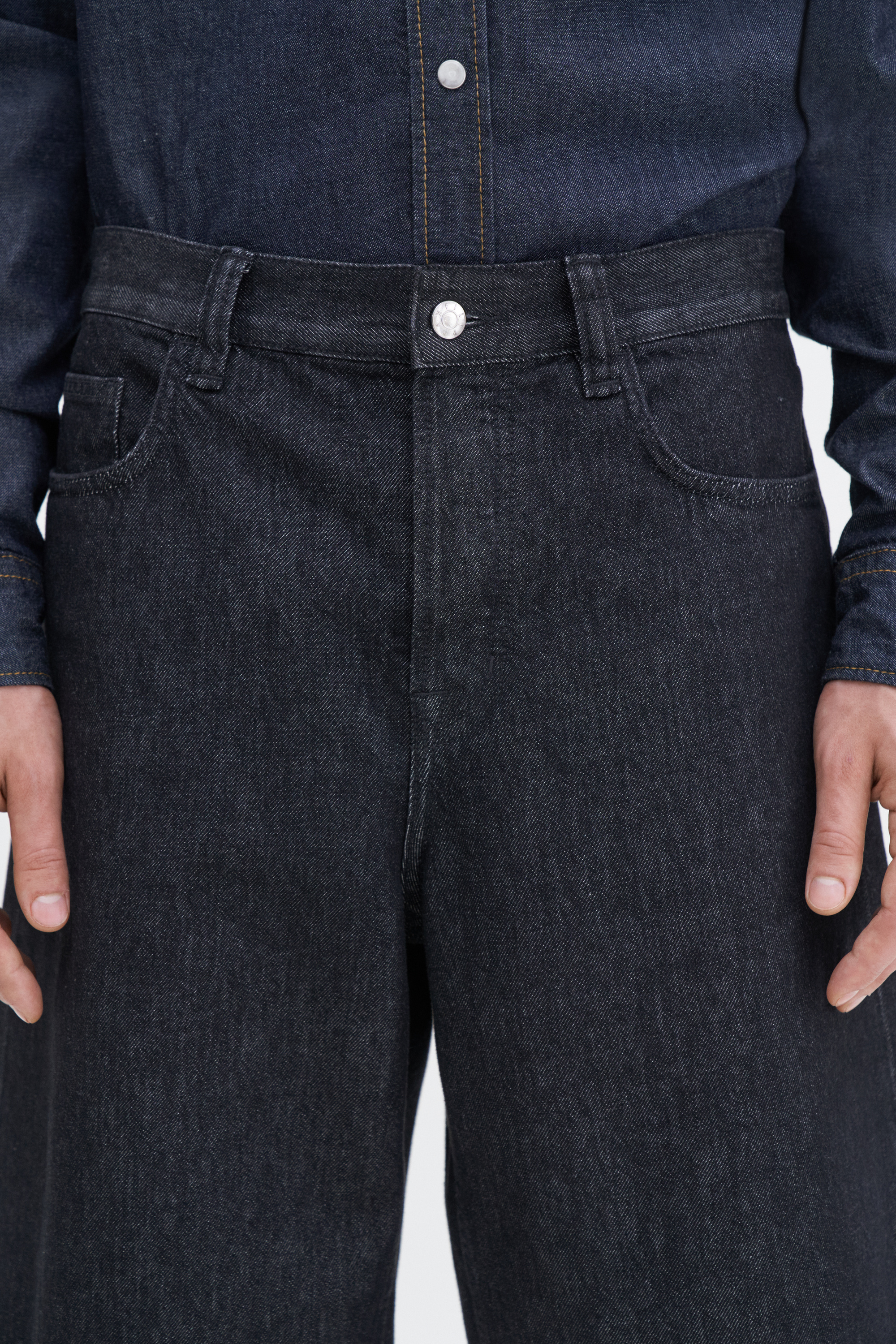 Filippa K Oversized Jean Shorts In Black