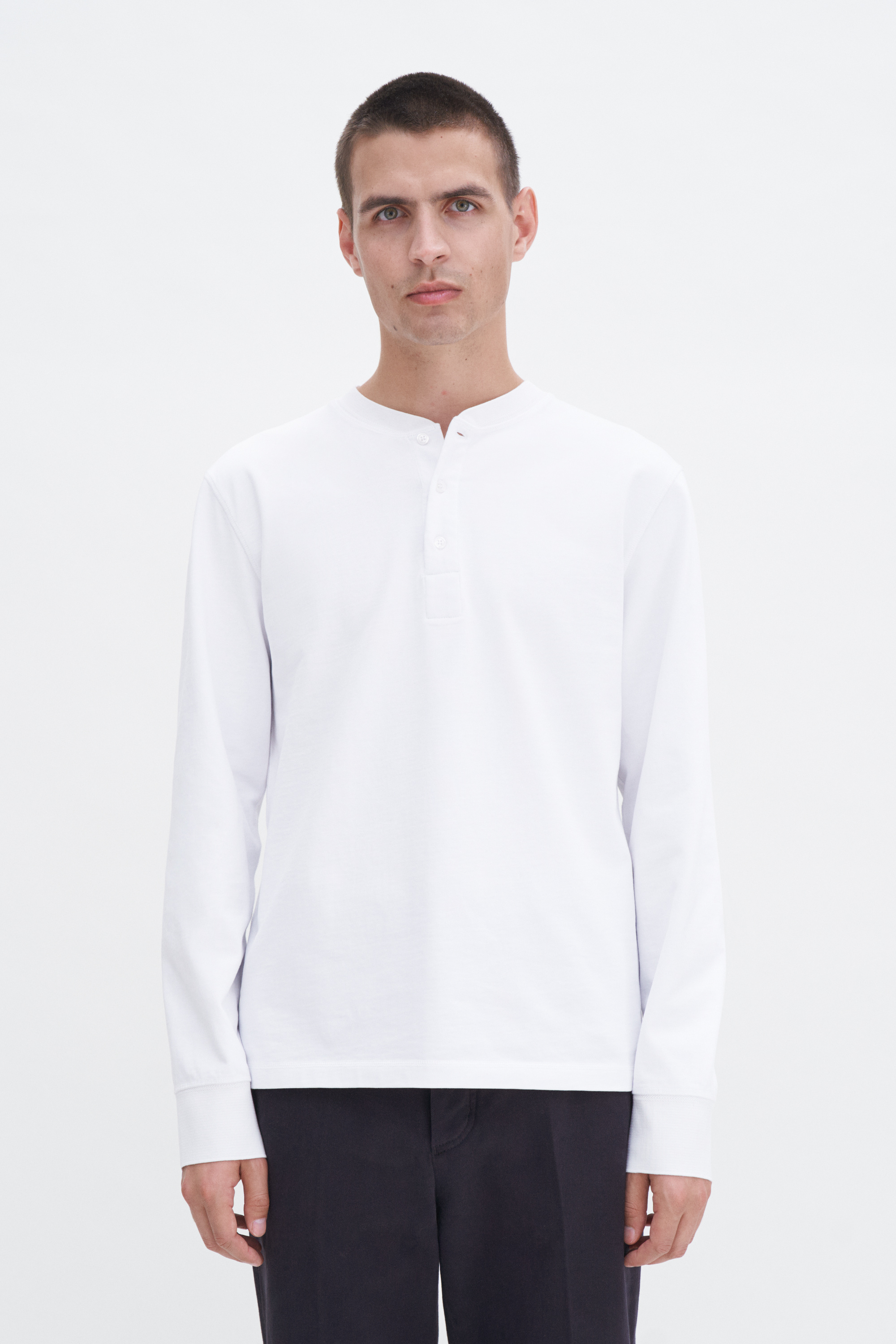 Filippa K Heavy Cotton Henley In White