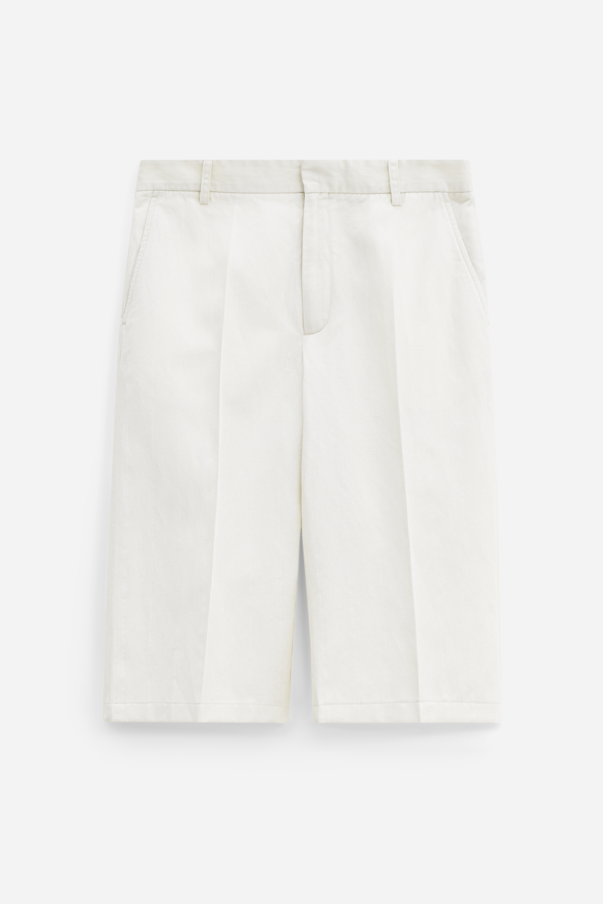 Shop Filippa K Straight Cotton Linen Shorts In Stripes,prints