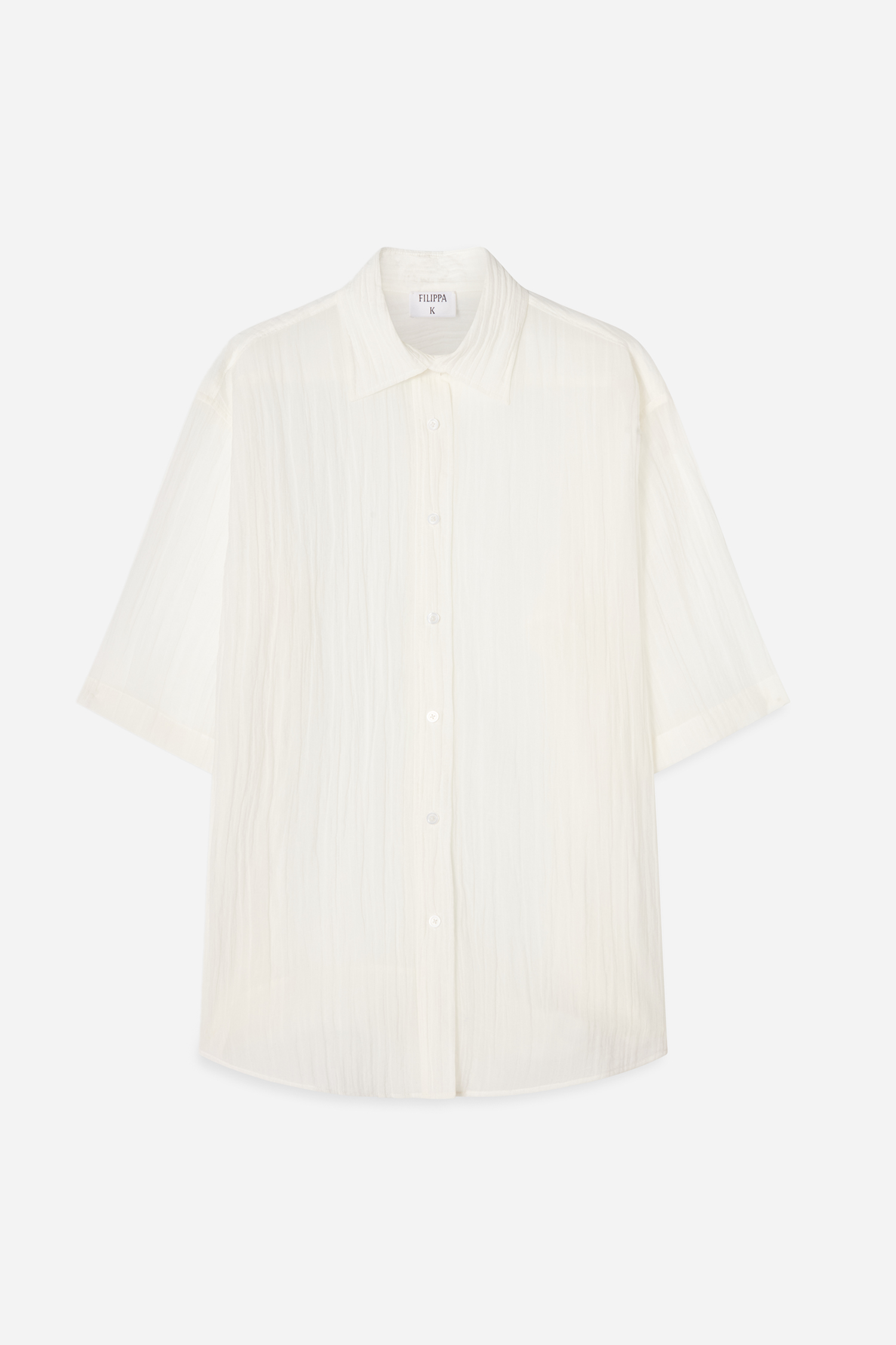 Shop Filippa K Short Sleeve Crinkle Shirt In White
