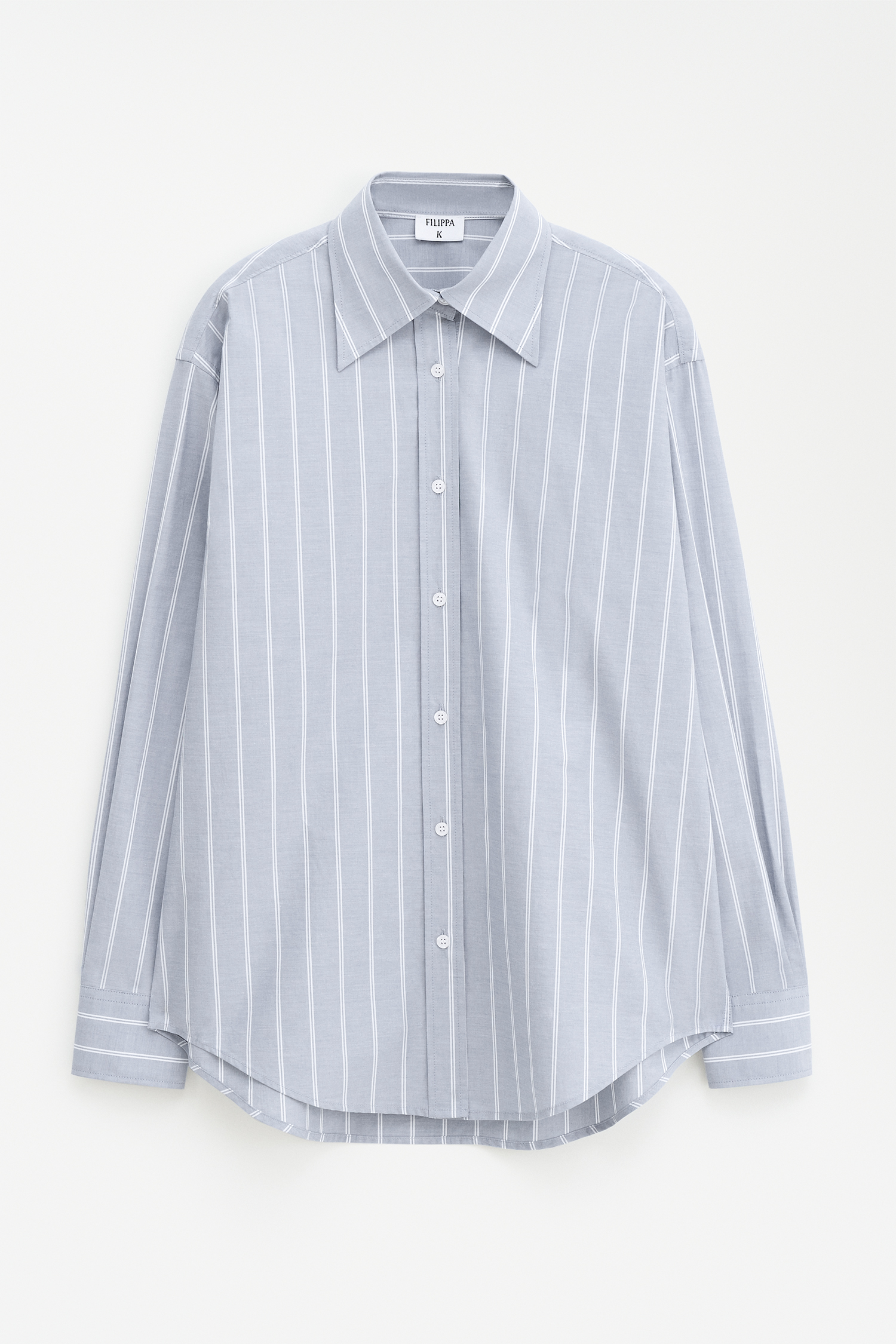 Filippa K Cotton Chambray Shirt In Stripes,prints