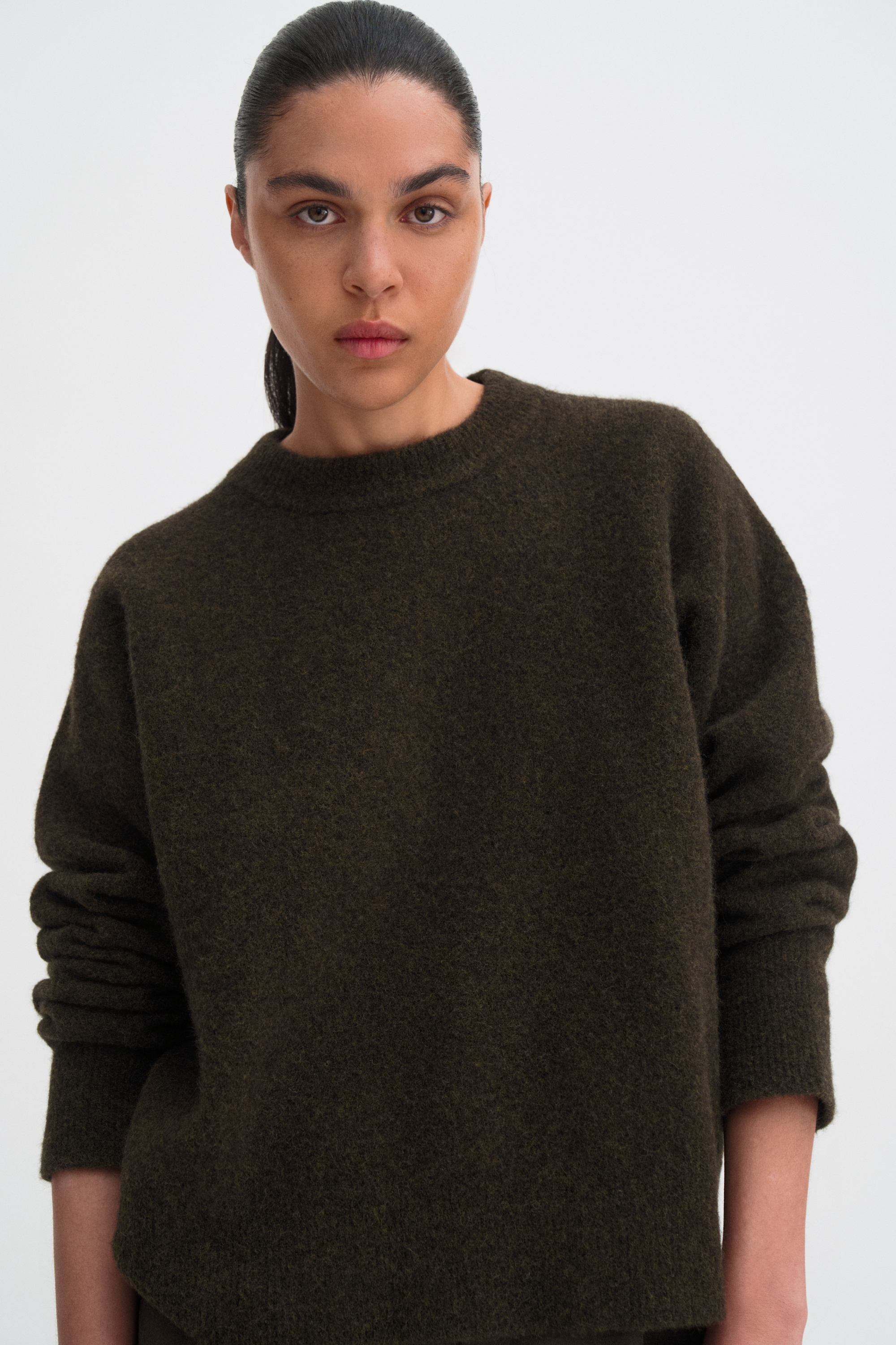 Filippa K Wool Yak Crewneck Sweater In Brown