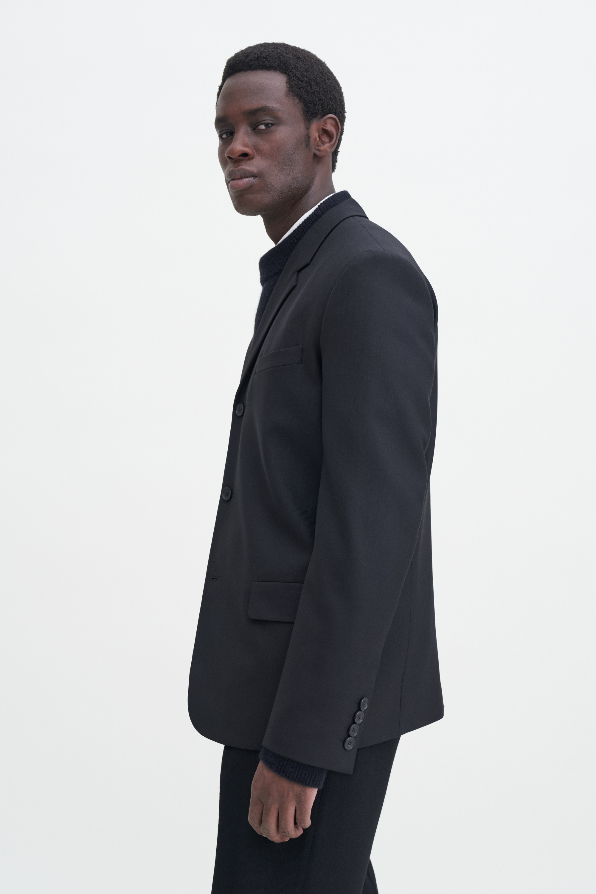 Filippa K Single Breasted Wool Blazer In Black