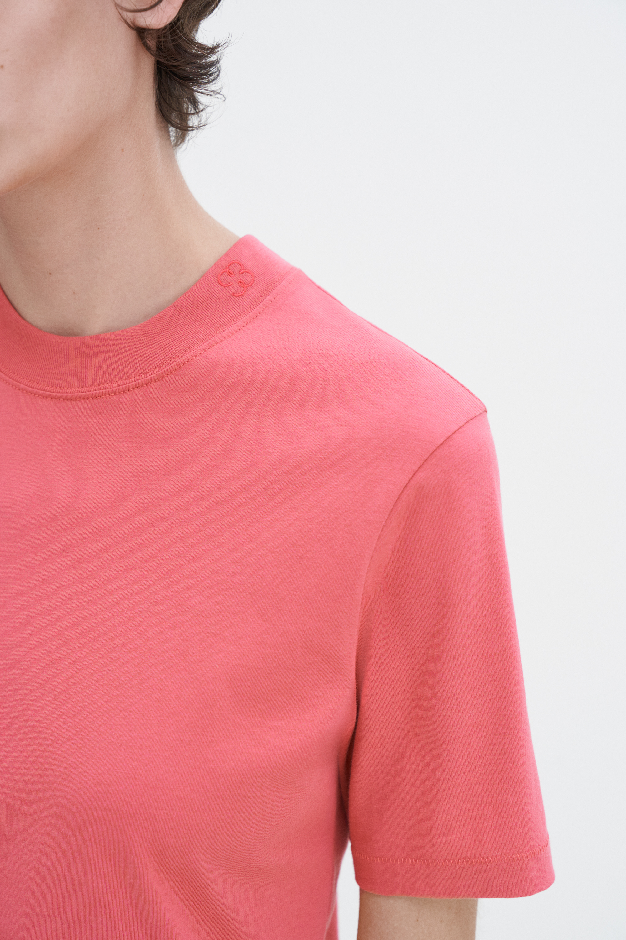 Filippa K Mock Neck Tee In Red