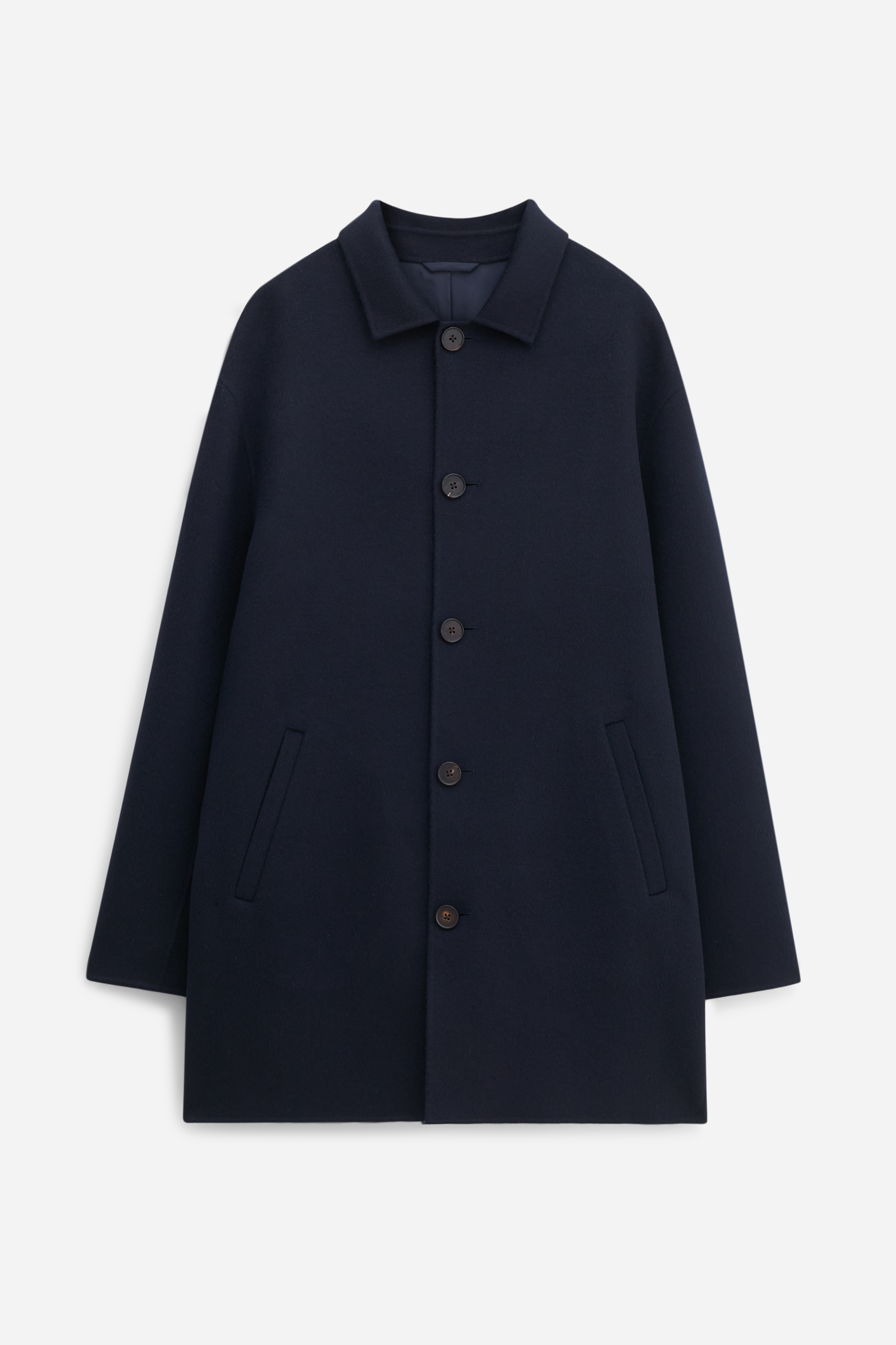 Filippa K Doublé Wool Overcoat In Blue