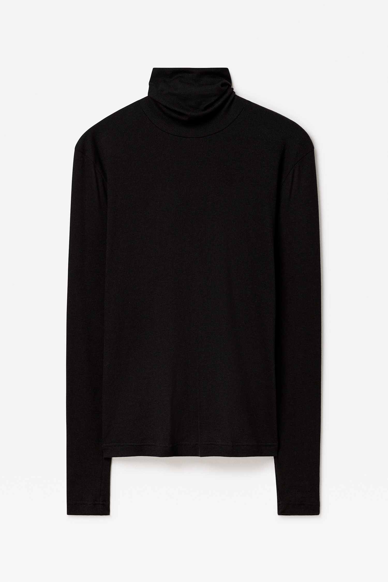 Filippa K Rib Turtleneck Top In Black