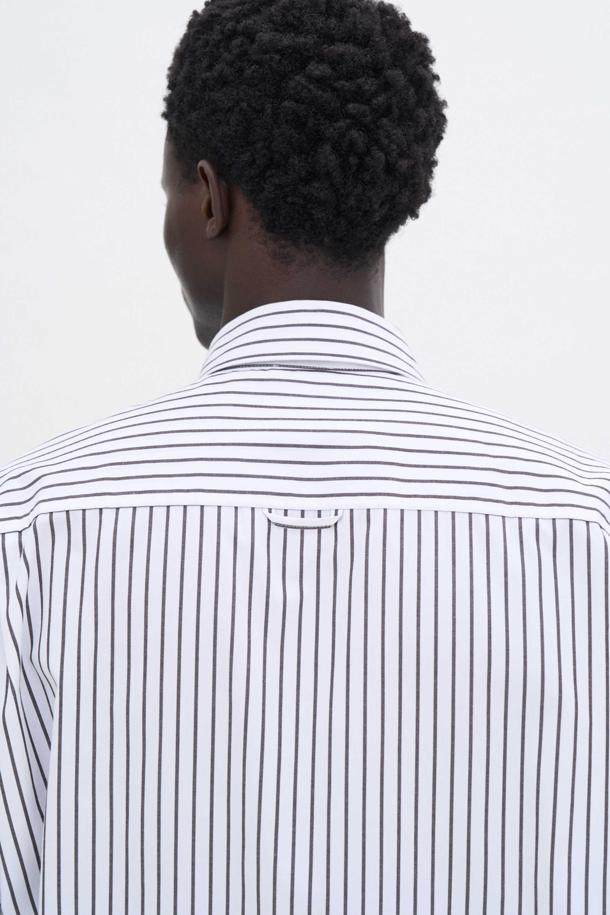 Filippa K Striped Cotton Poplin Shirt In Brown