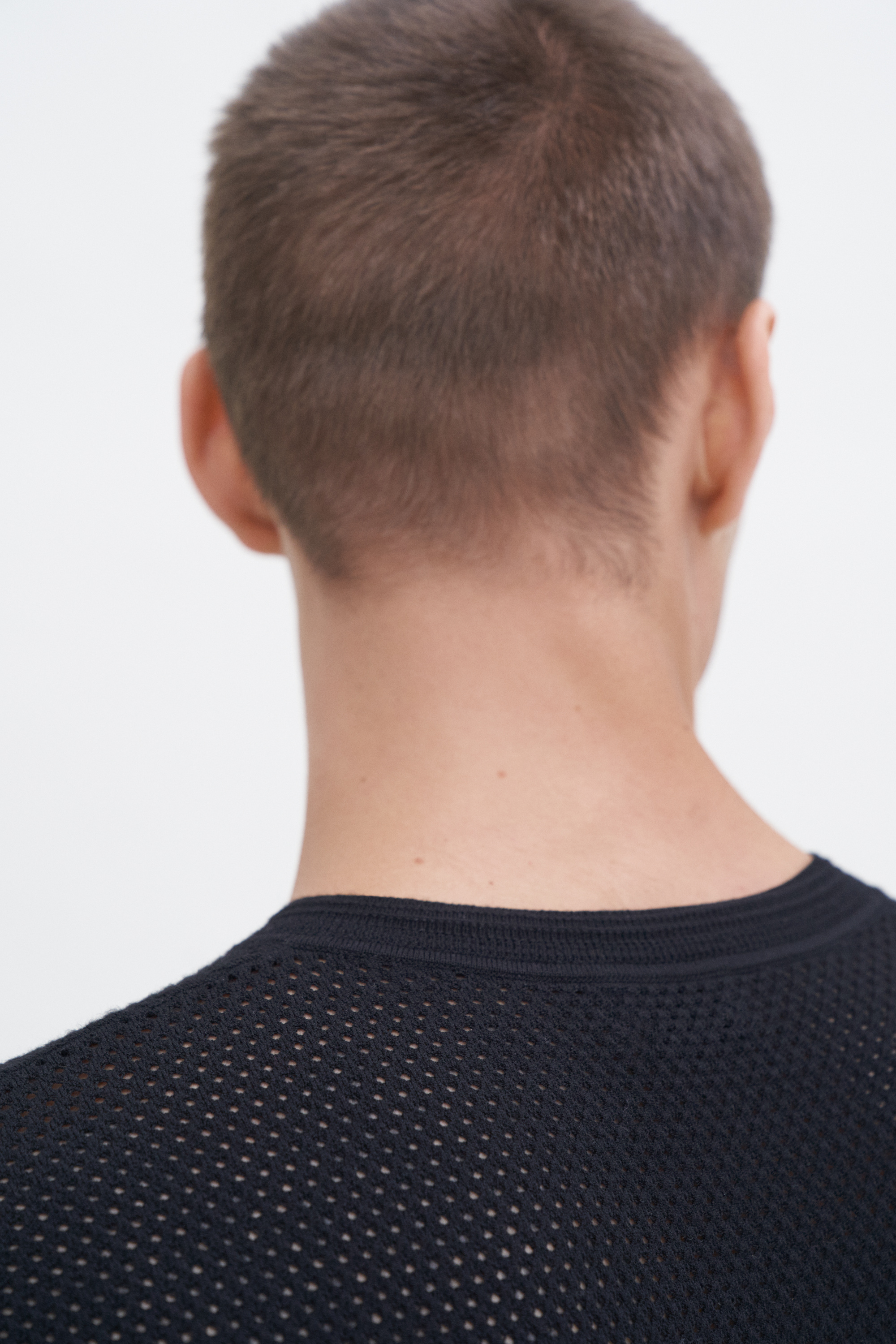 Filippa K Mesh Knit Henley In Black