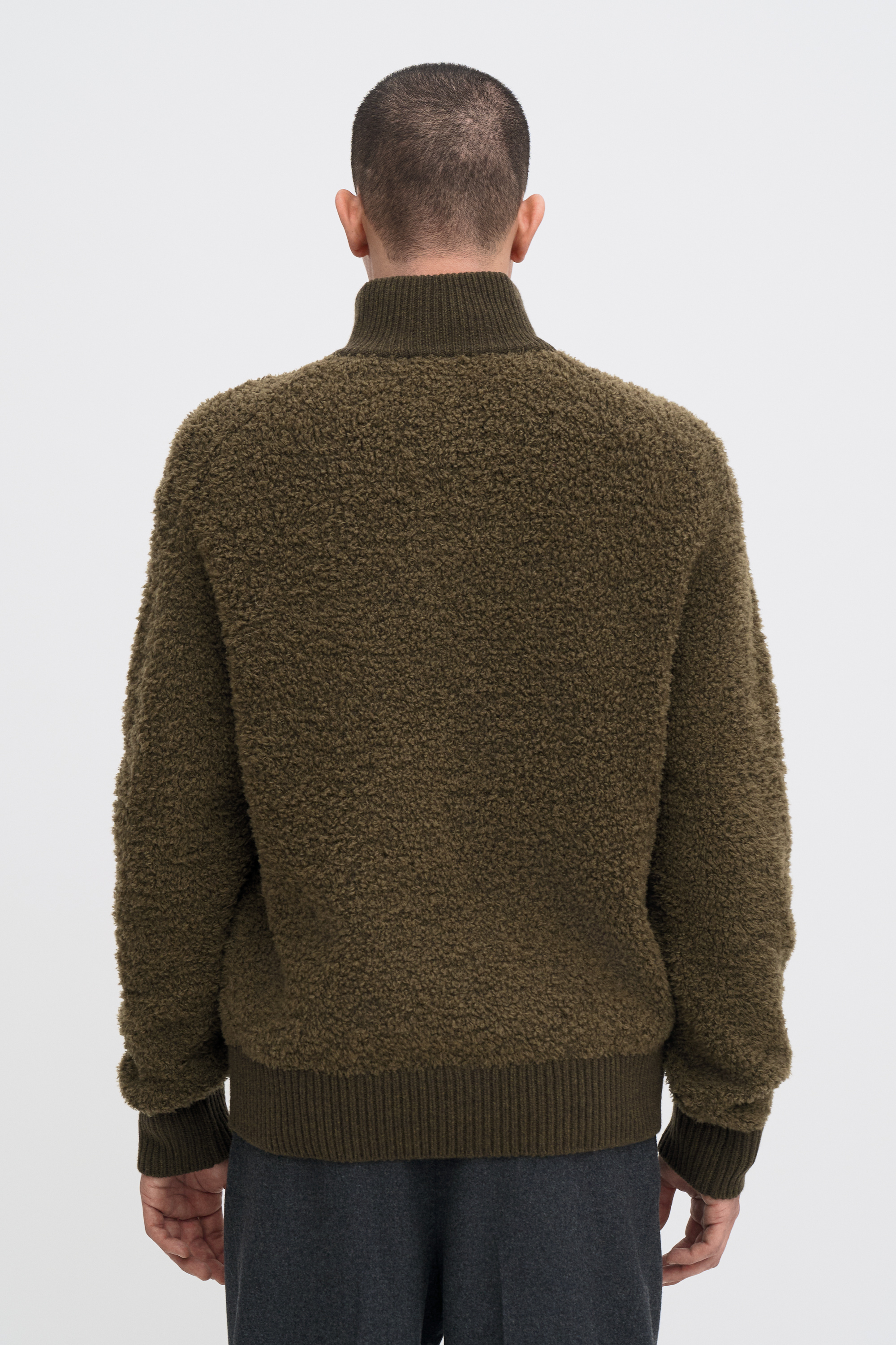 Filippa K Fluffy Half Zip Sweater In Brown