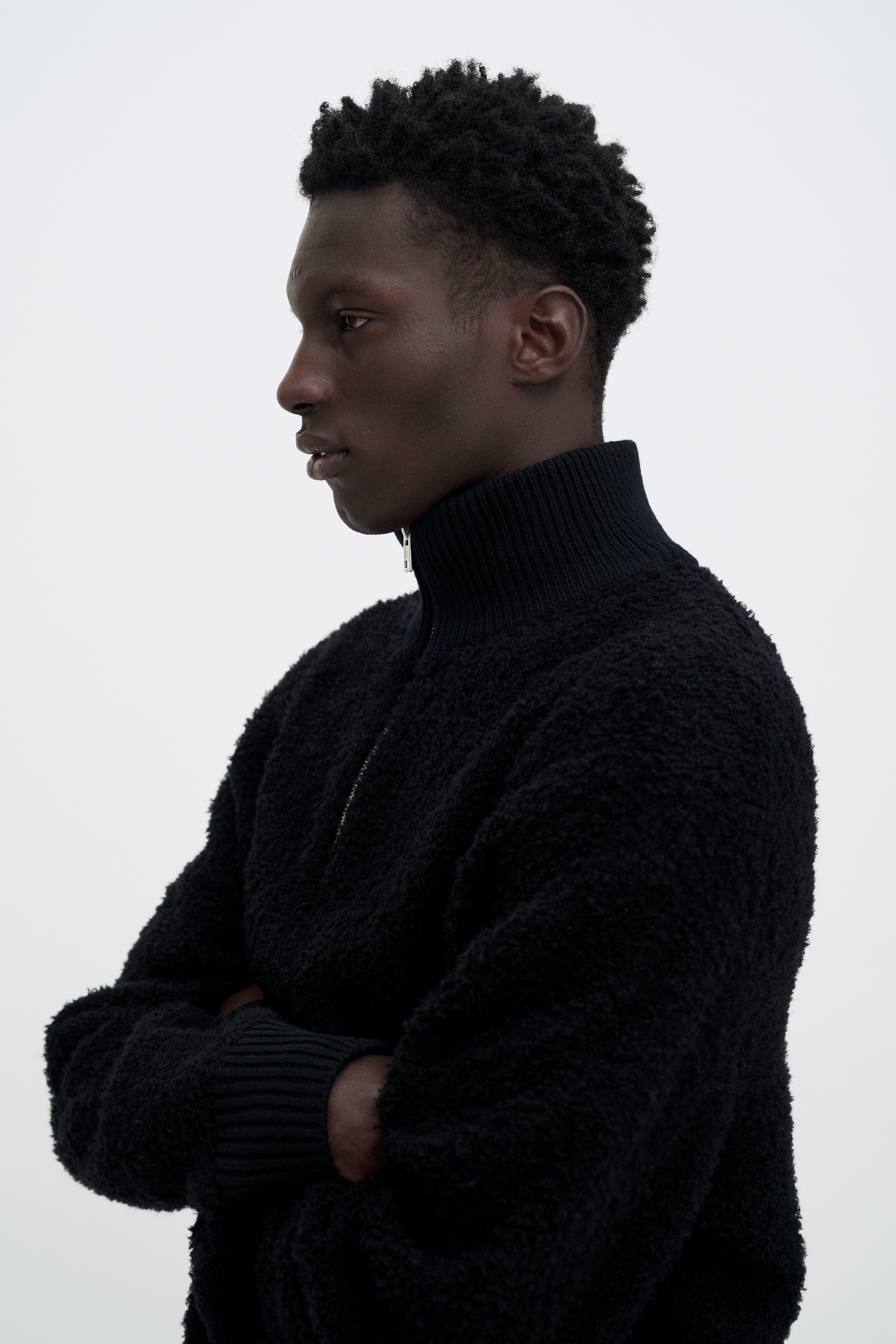 Filippa K Fluffy Half Zip Sweater In Black