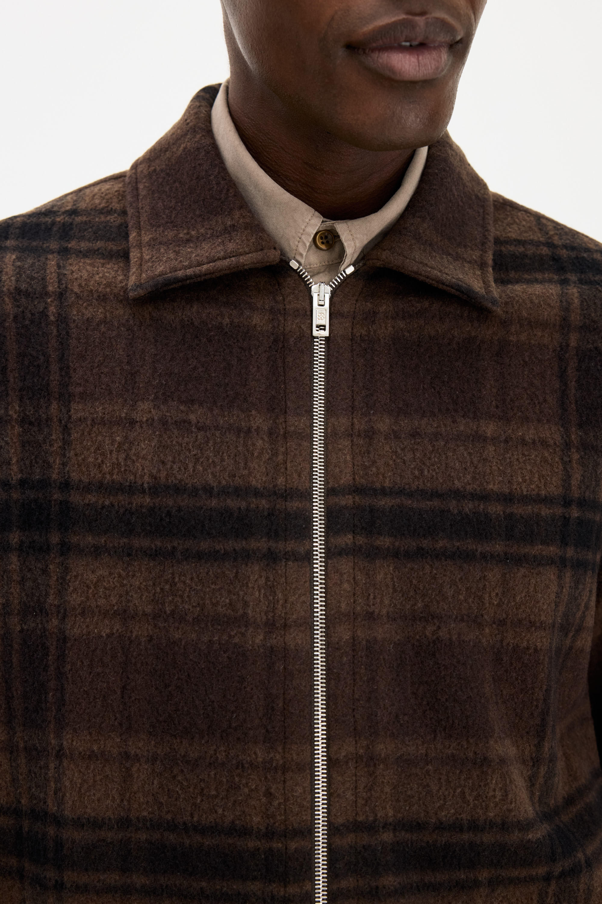 Filippa K Check Wool Liner Jacket In Brown Check