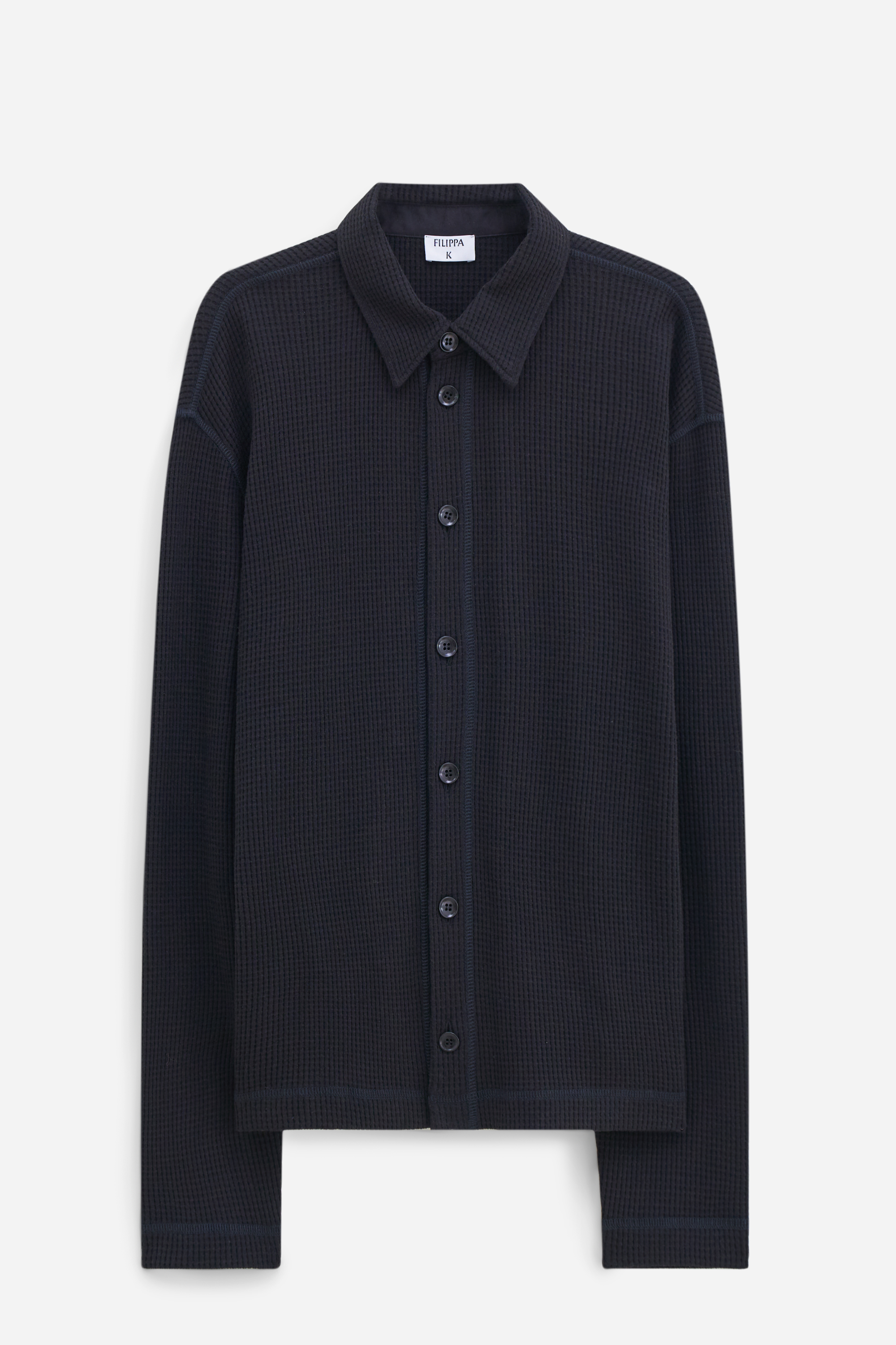 Filippa K Relaxed Waffle Shirt In Black