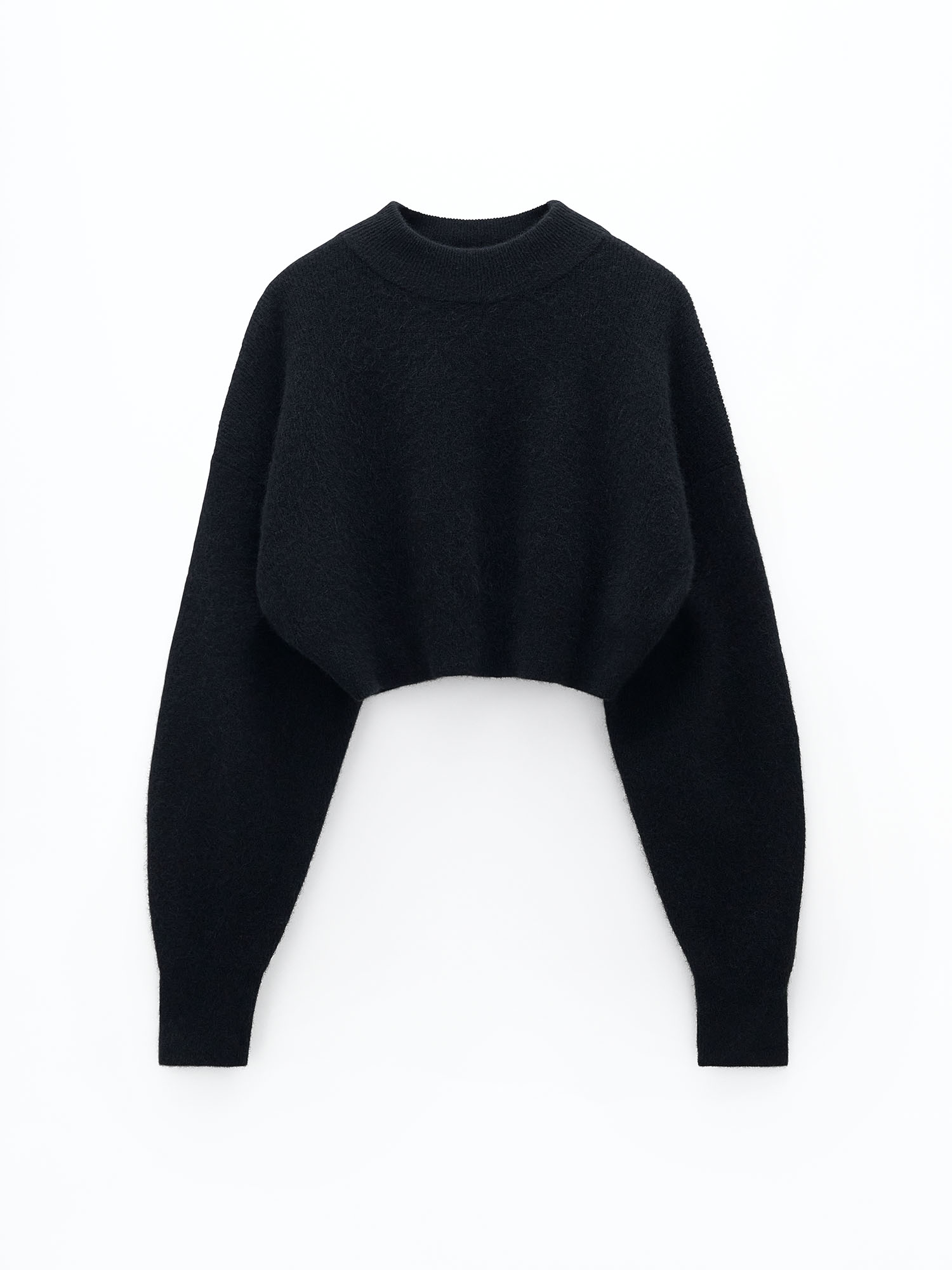 Shop Filippa K Cropped Yak Sweater In Black