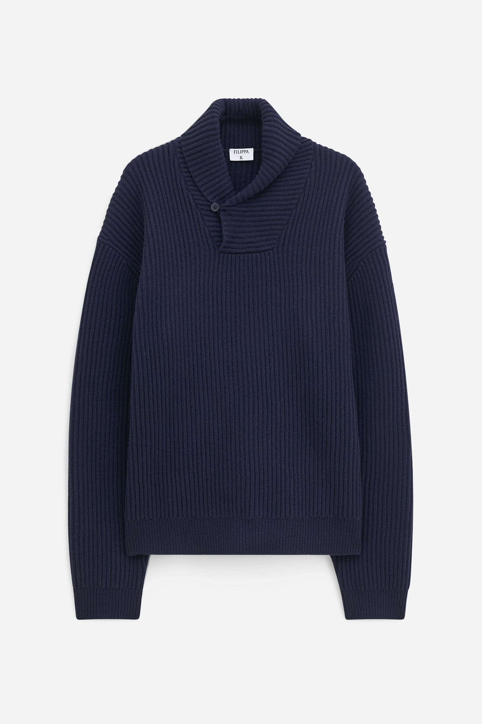 Filippa K Lambswool Shawl Collar Sweater In Blue