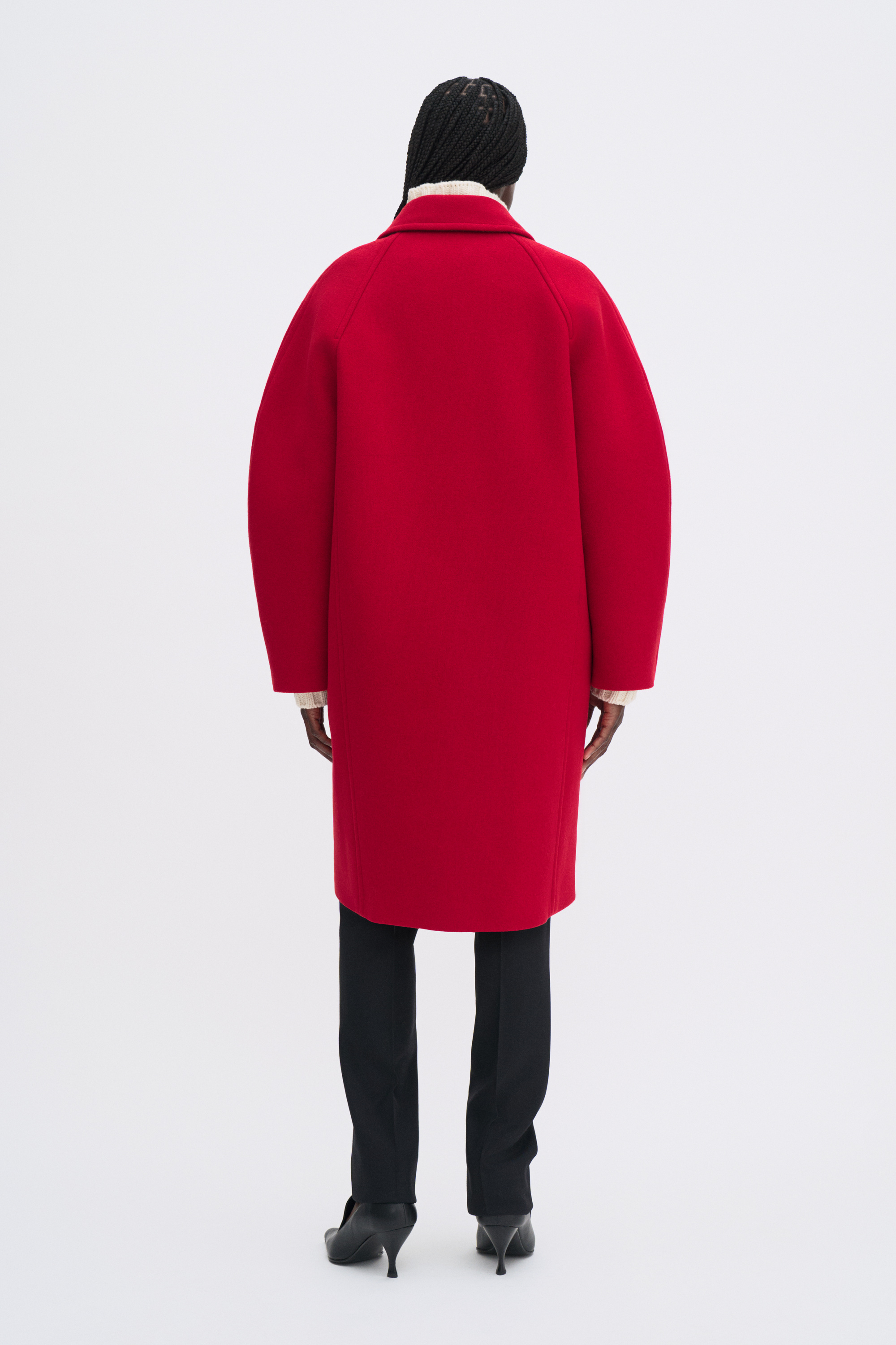 Filippa K Cocoon Coat In Red