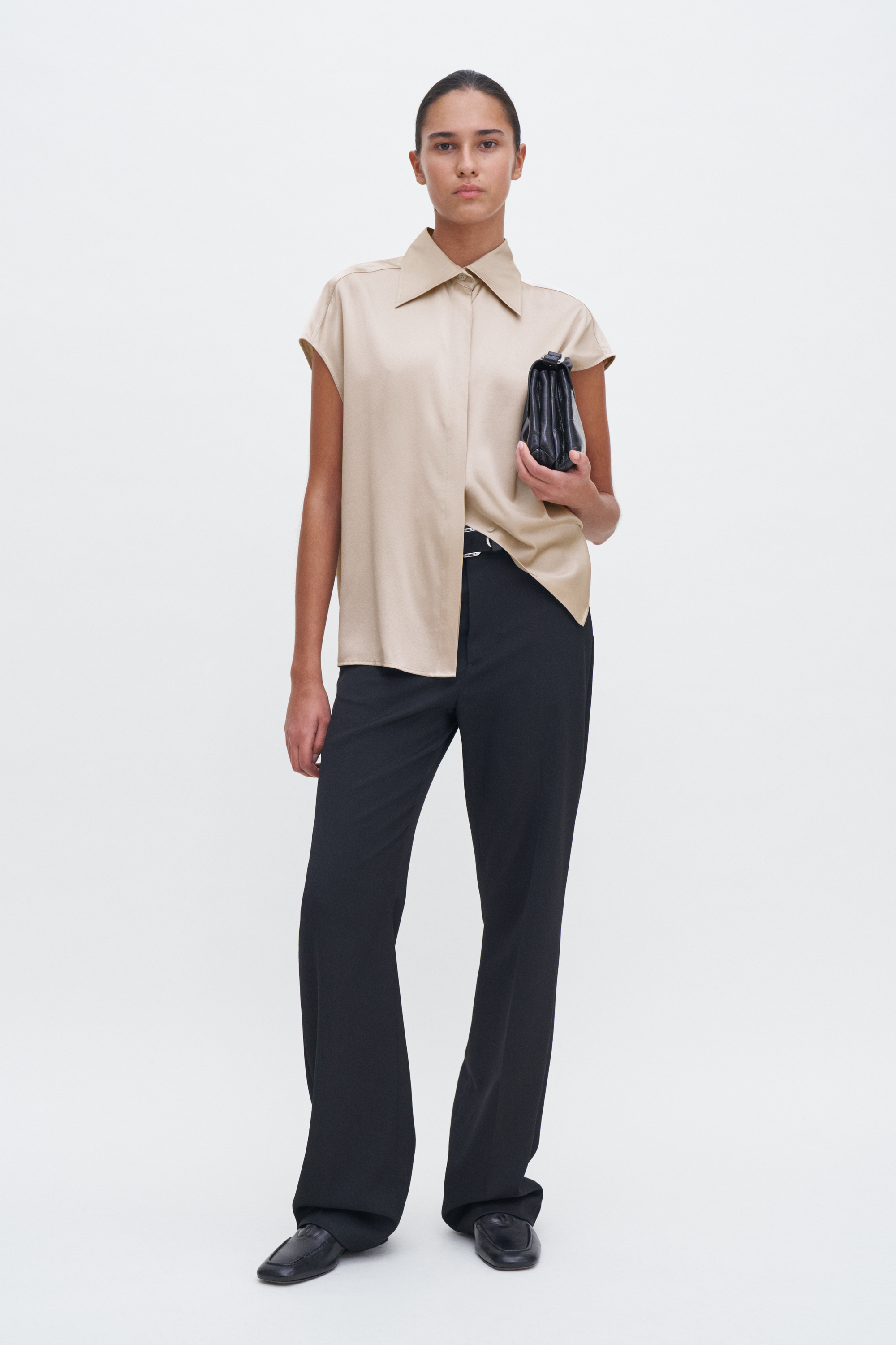 Shop Filippa K Cap Sleeve Silk Blouse