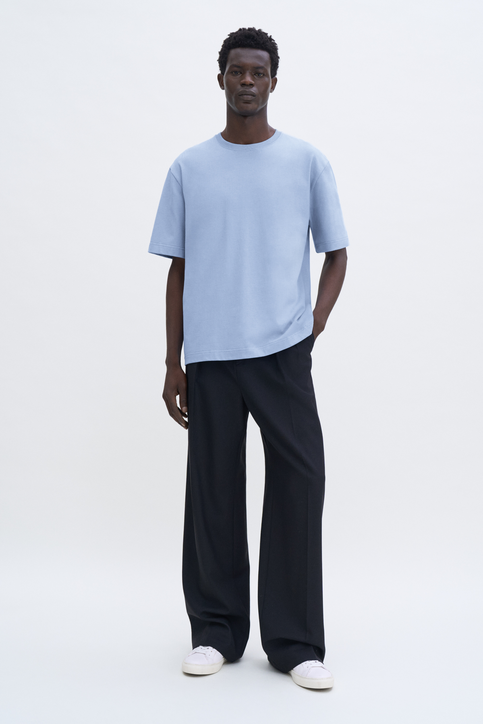 Filippa K Heavy Crewneck Tee In Blue
