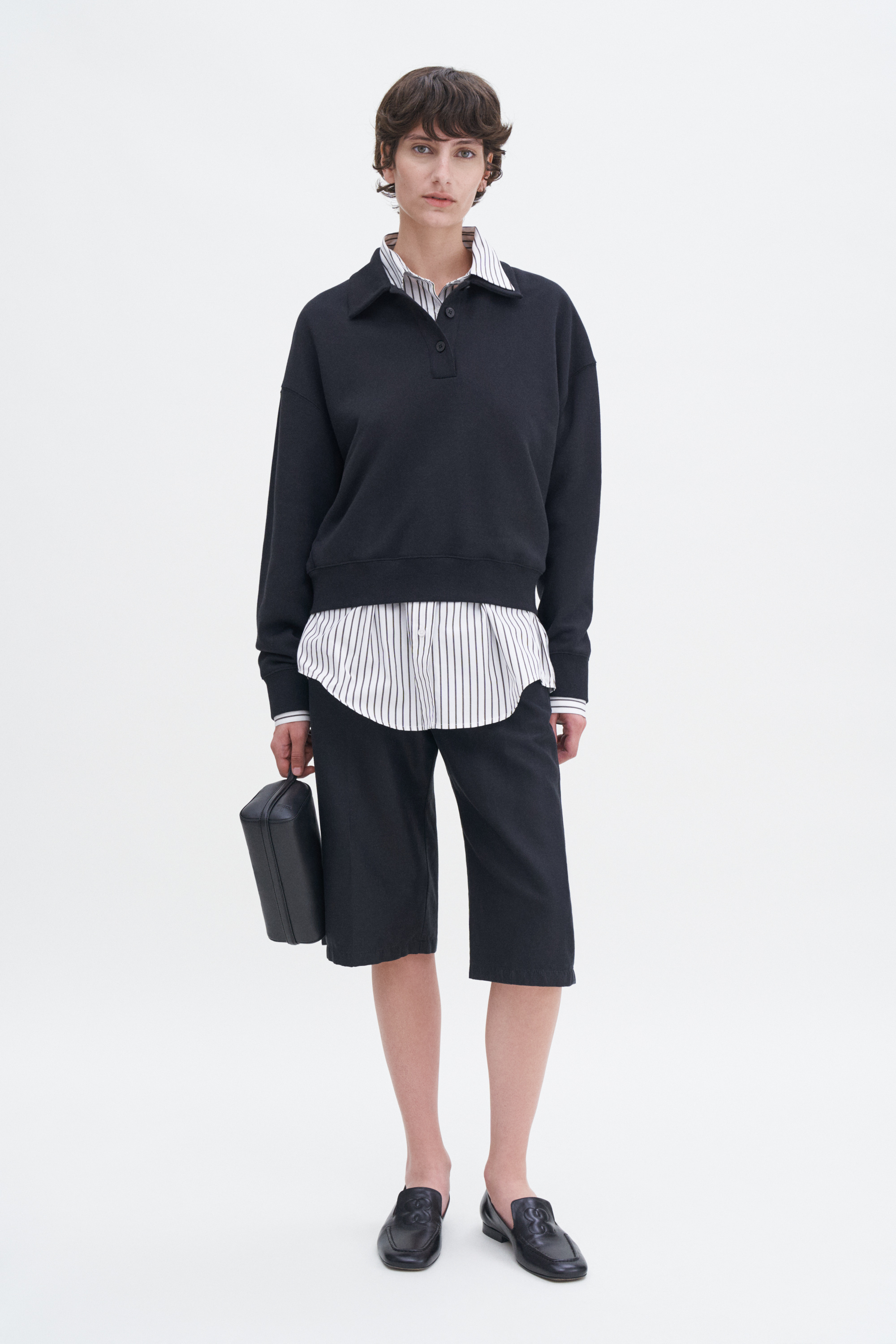 Filippa K Polo Sweatshirt In Black