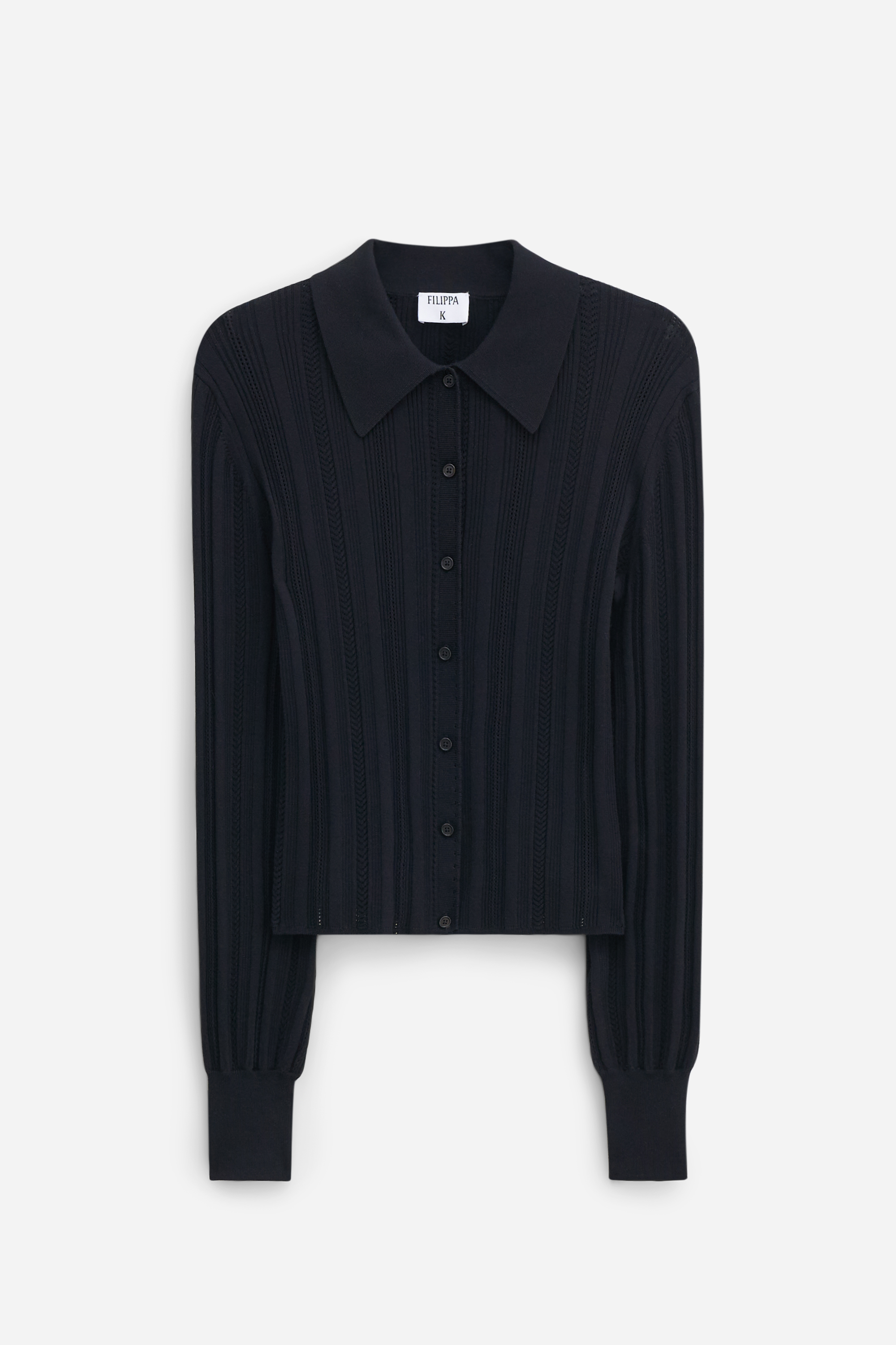 Filippa K Braid Knit Cardigan In Black