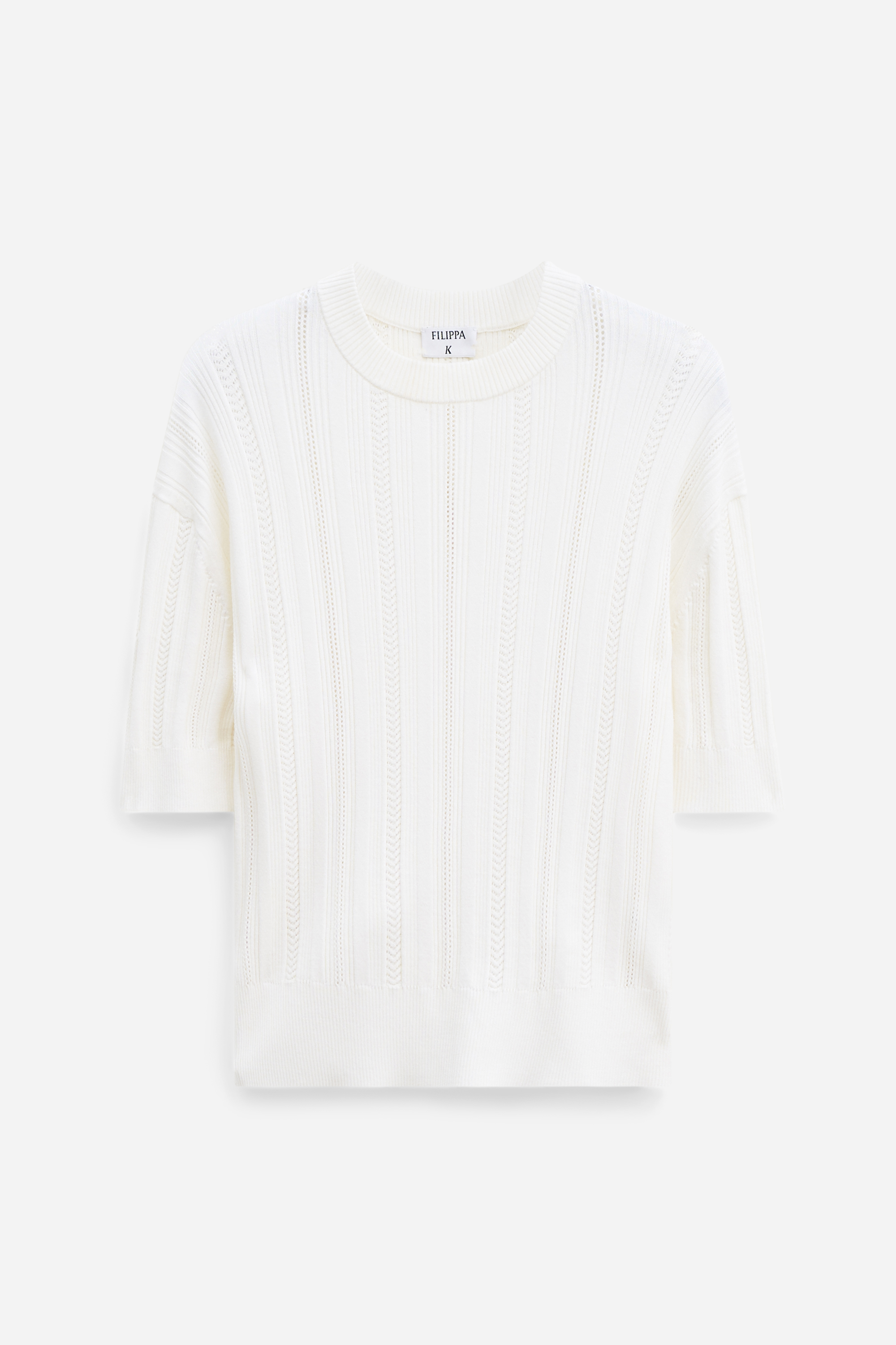 Filippa K Braid Knit Tshirt In White