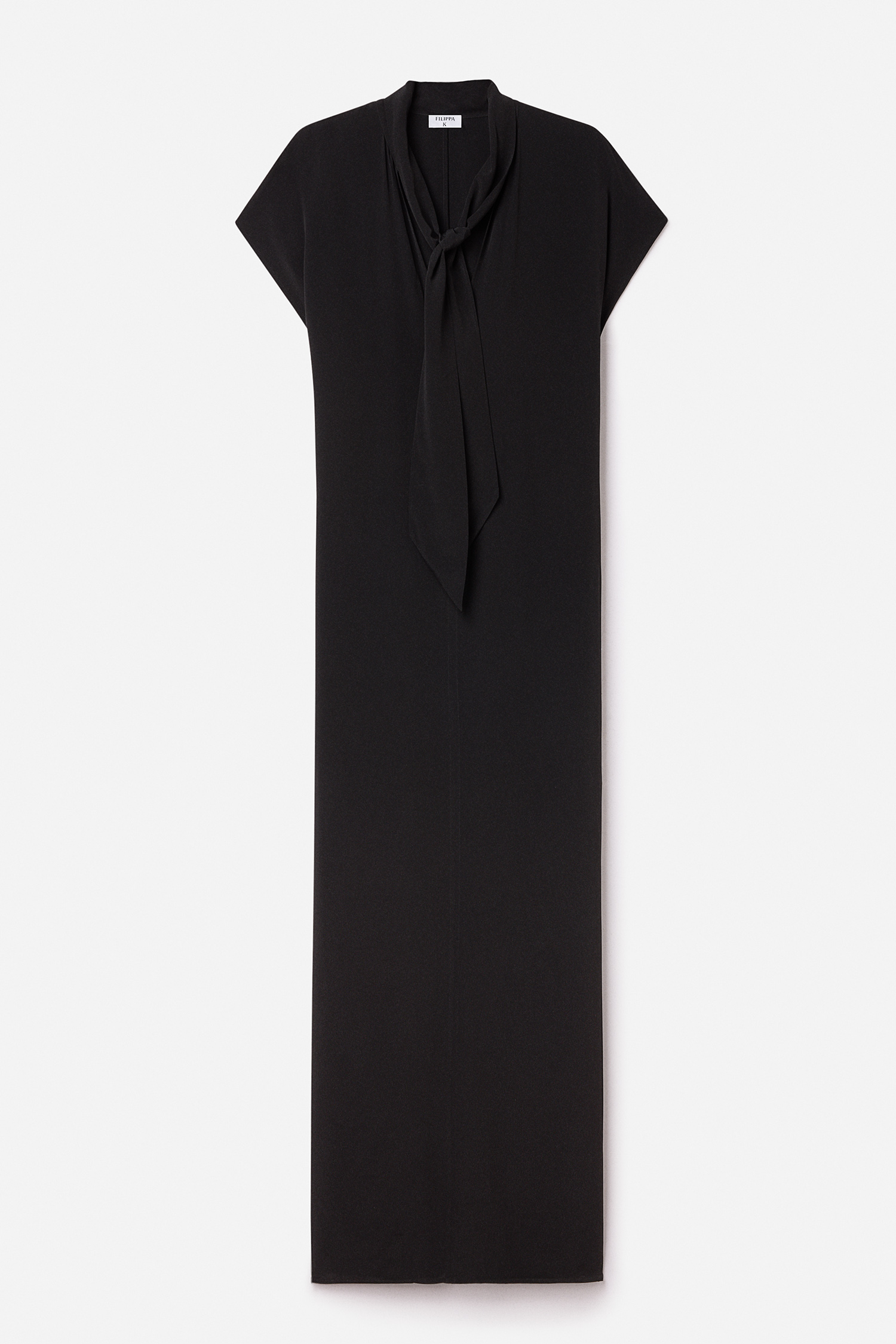Filippa K Long Tie-neck Dress In Black