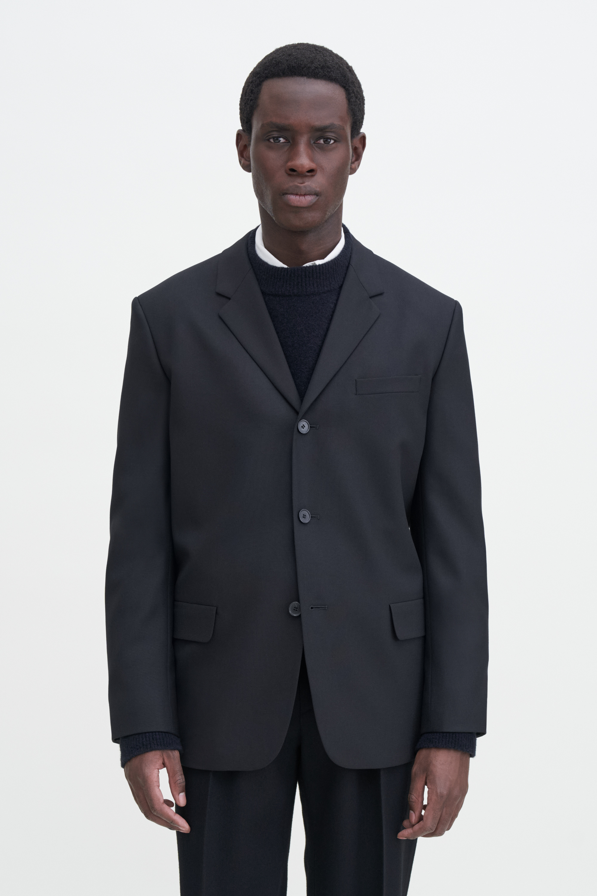 Filippa K Single Breasted Wool Blazer In Black