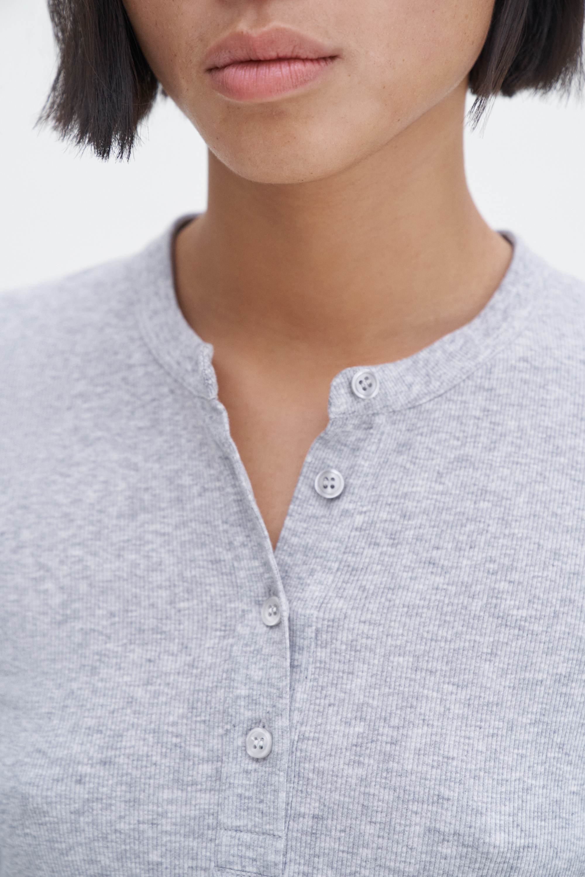 Filippa K Soft Rib Henley In Grey