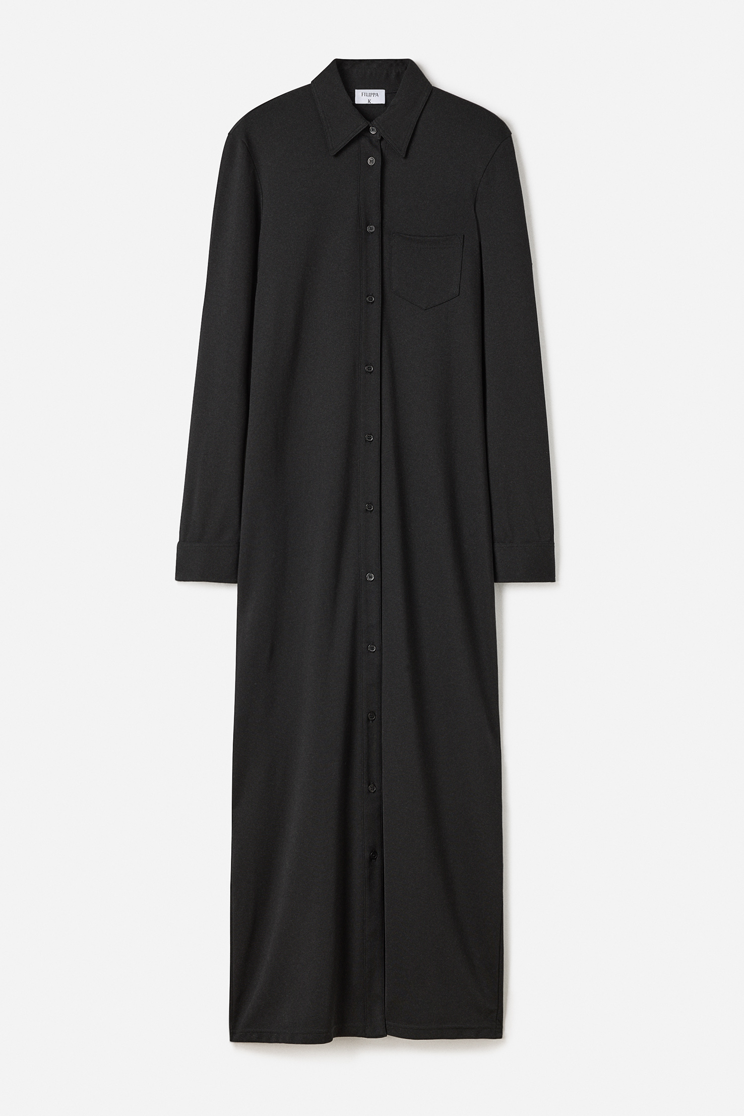 Filippa K Jersey Shirt Dress In Black