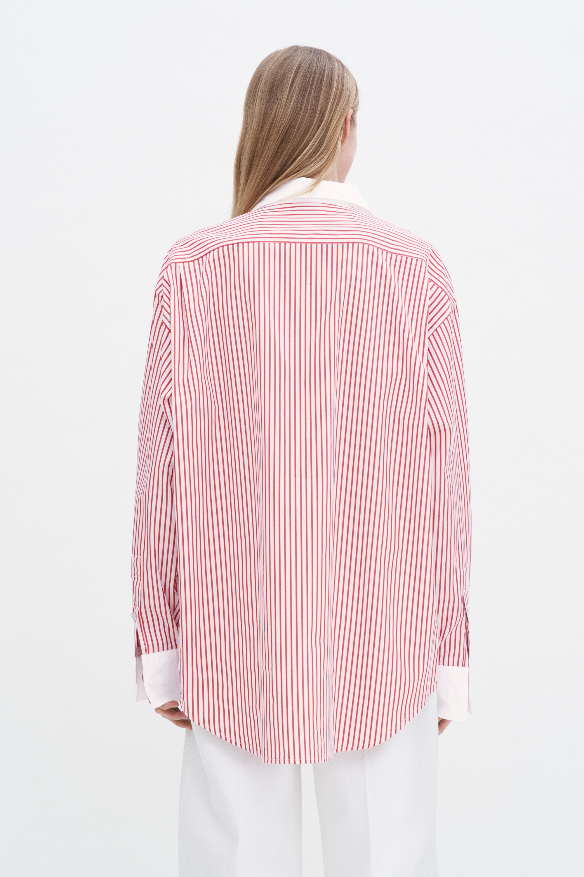 Shop Filippa K Striped Cotton Shirt In White