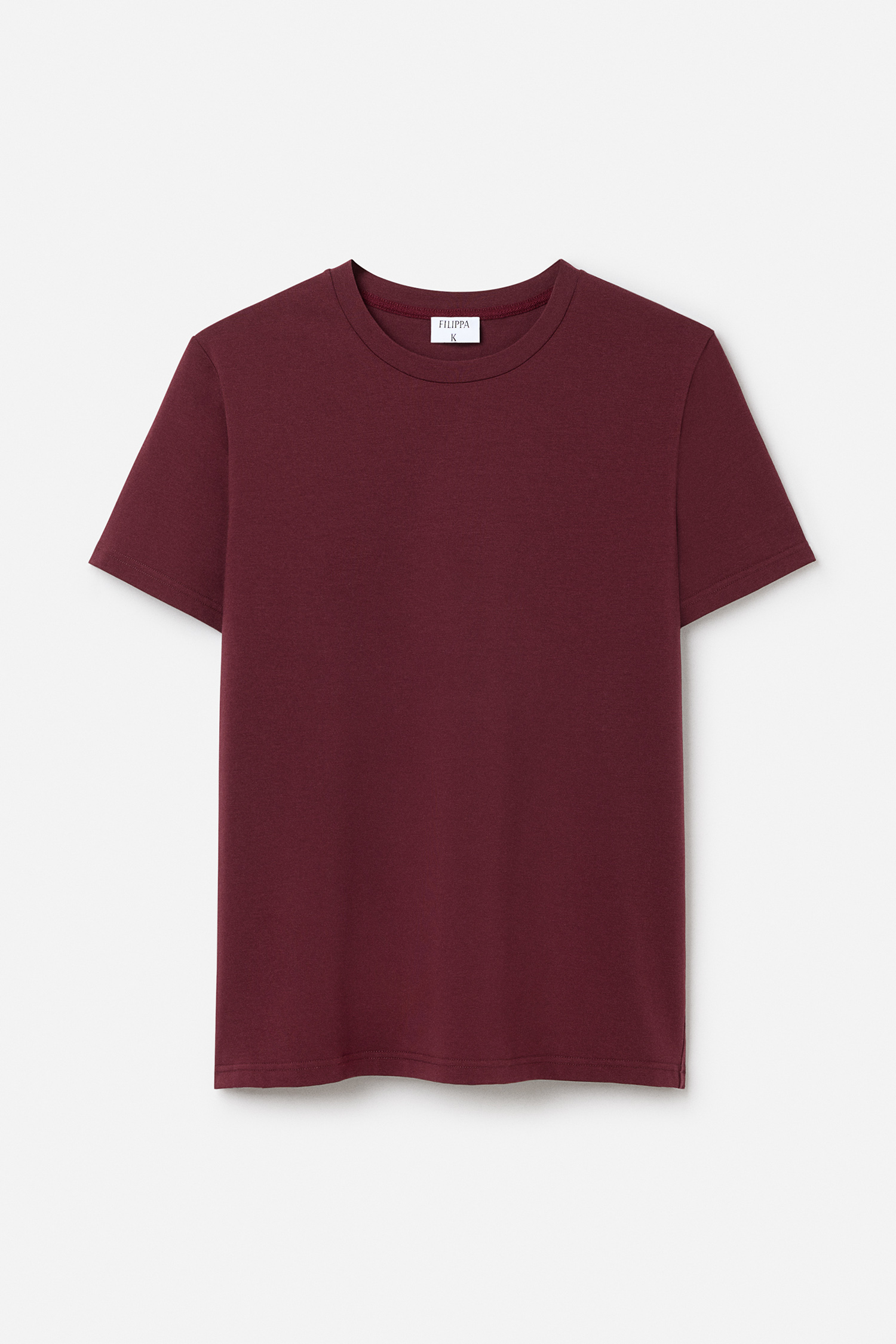 Filippa K Stretch Cotton Tee In Burgundy