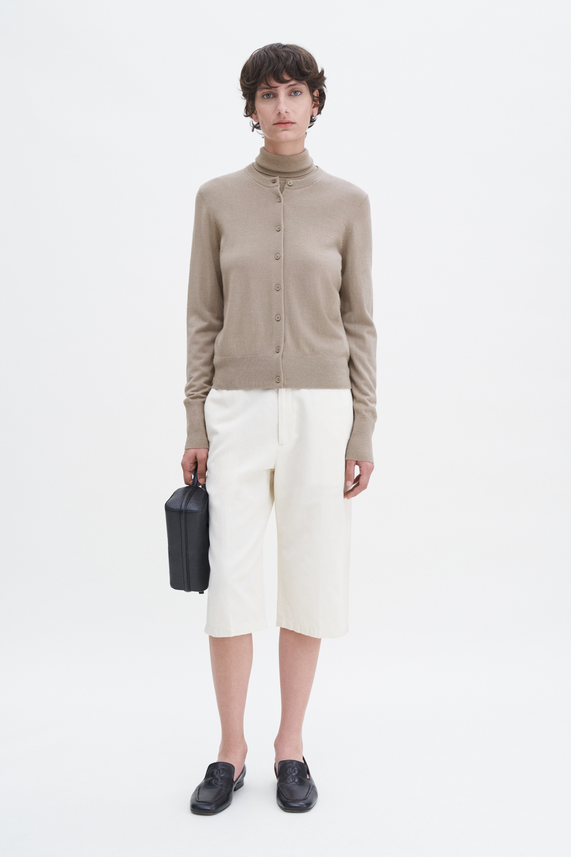 Shop Filippa K Merino Short Cardigan In Grey