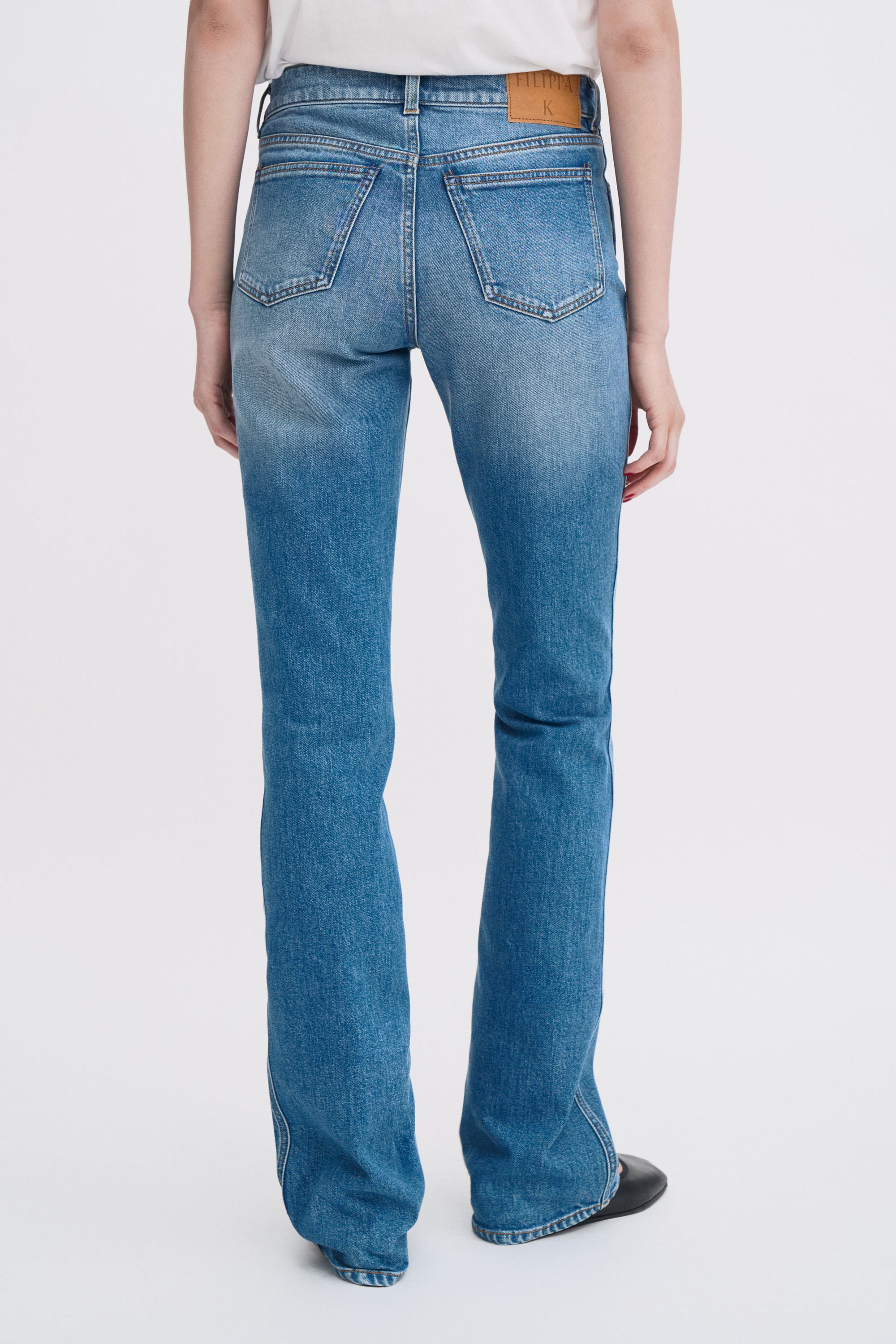 Filippa K Stacked Bootcut Jeans In Blue