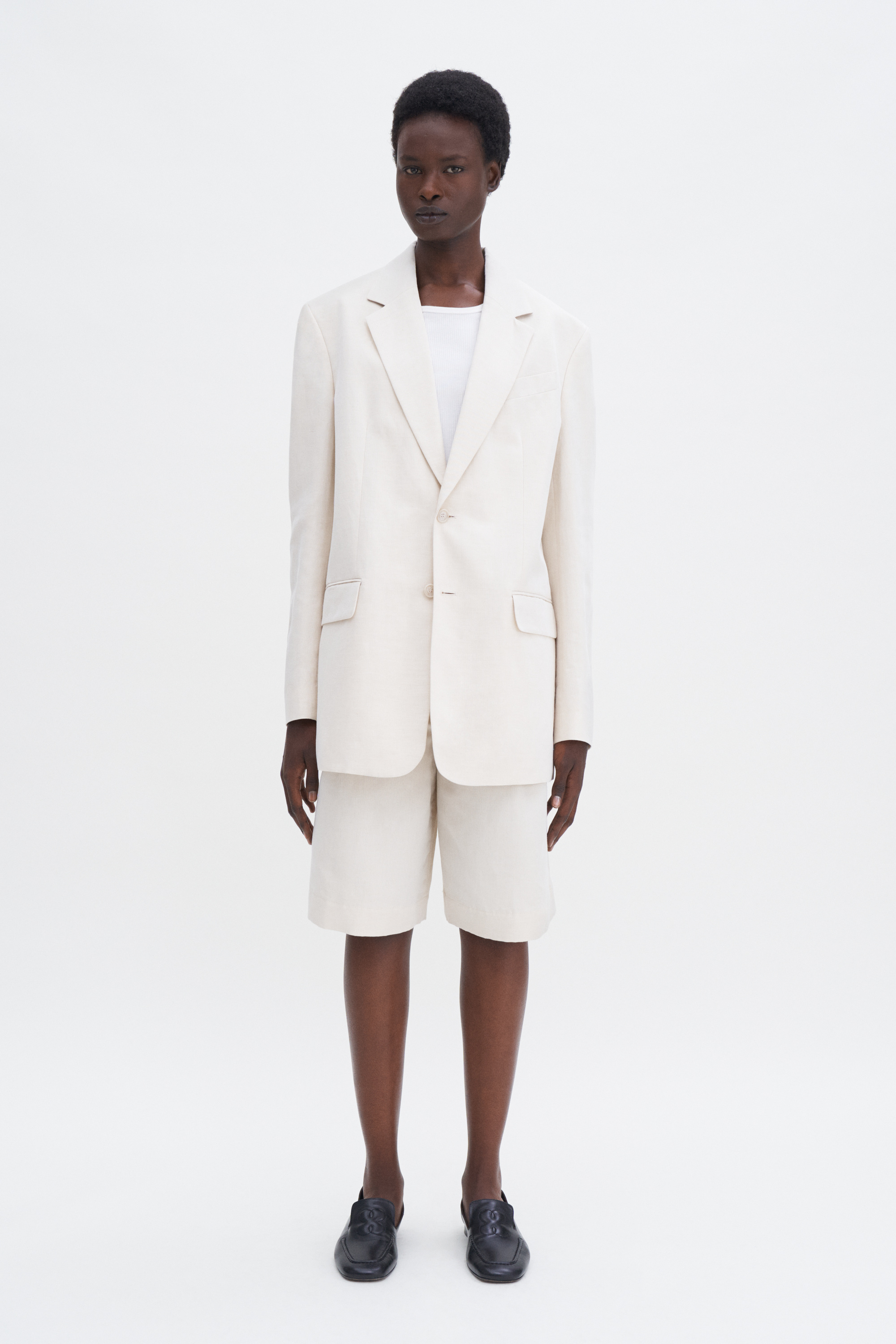 Filippa K Davina Cotton Linen Blazer In White