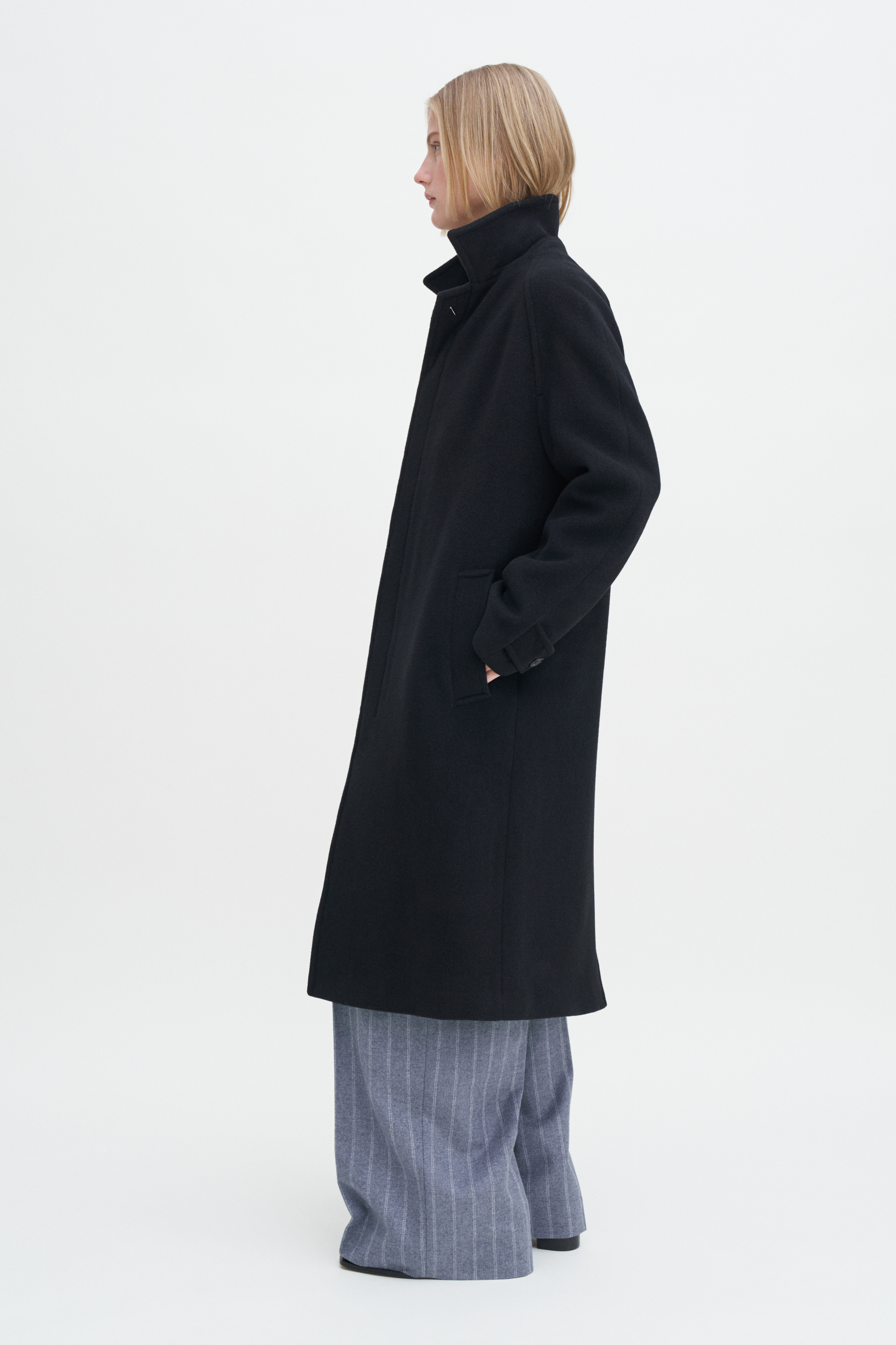 Shop Filippa K Wool Carcoat In Black