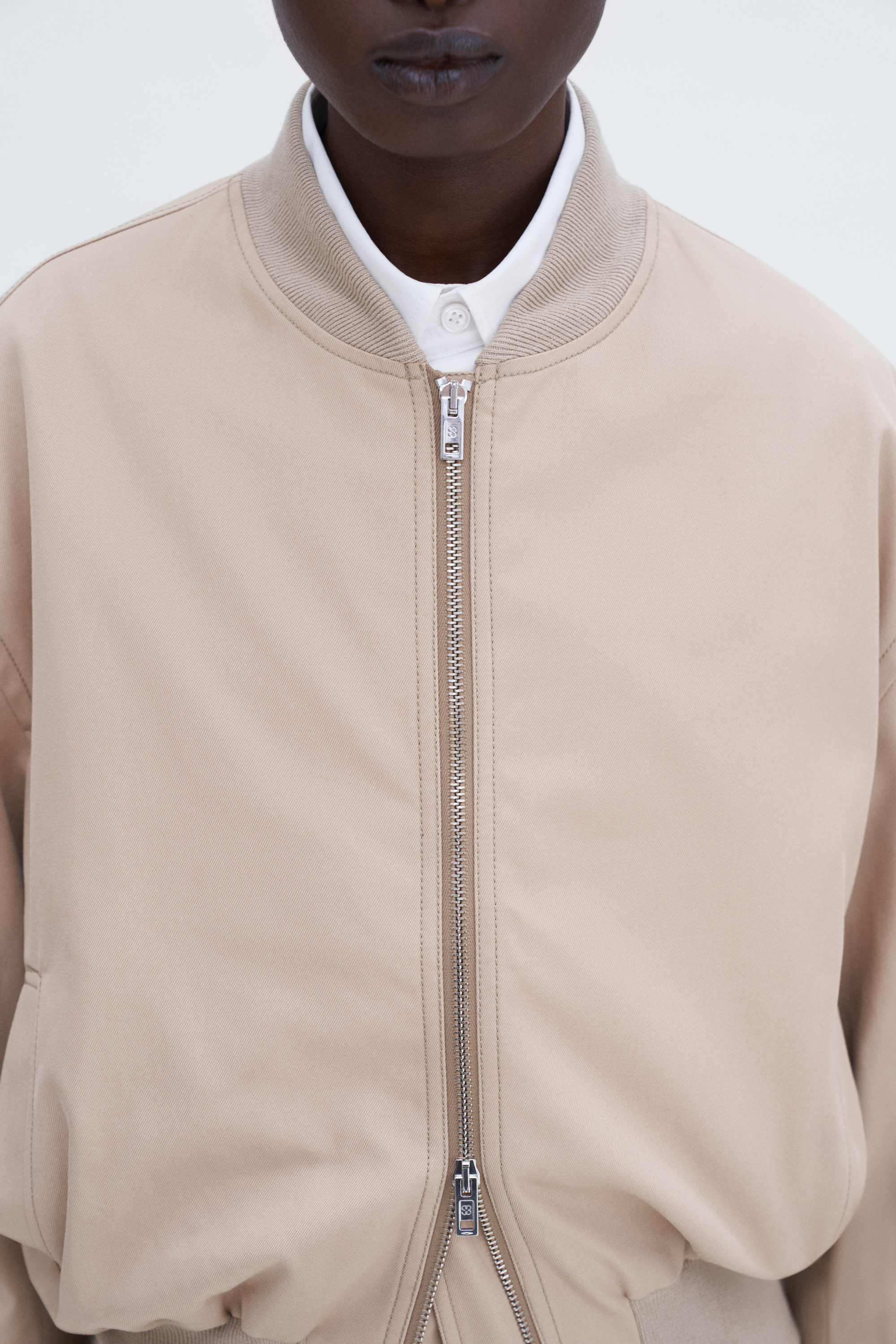 Filippa K Cotton Blouson Jacket In Beige