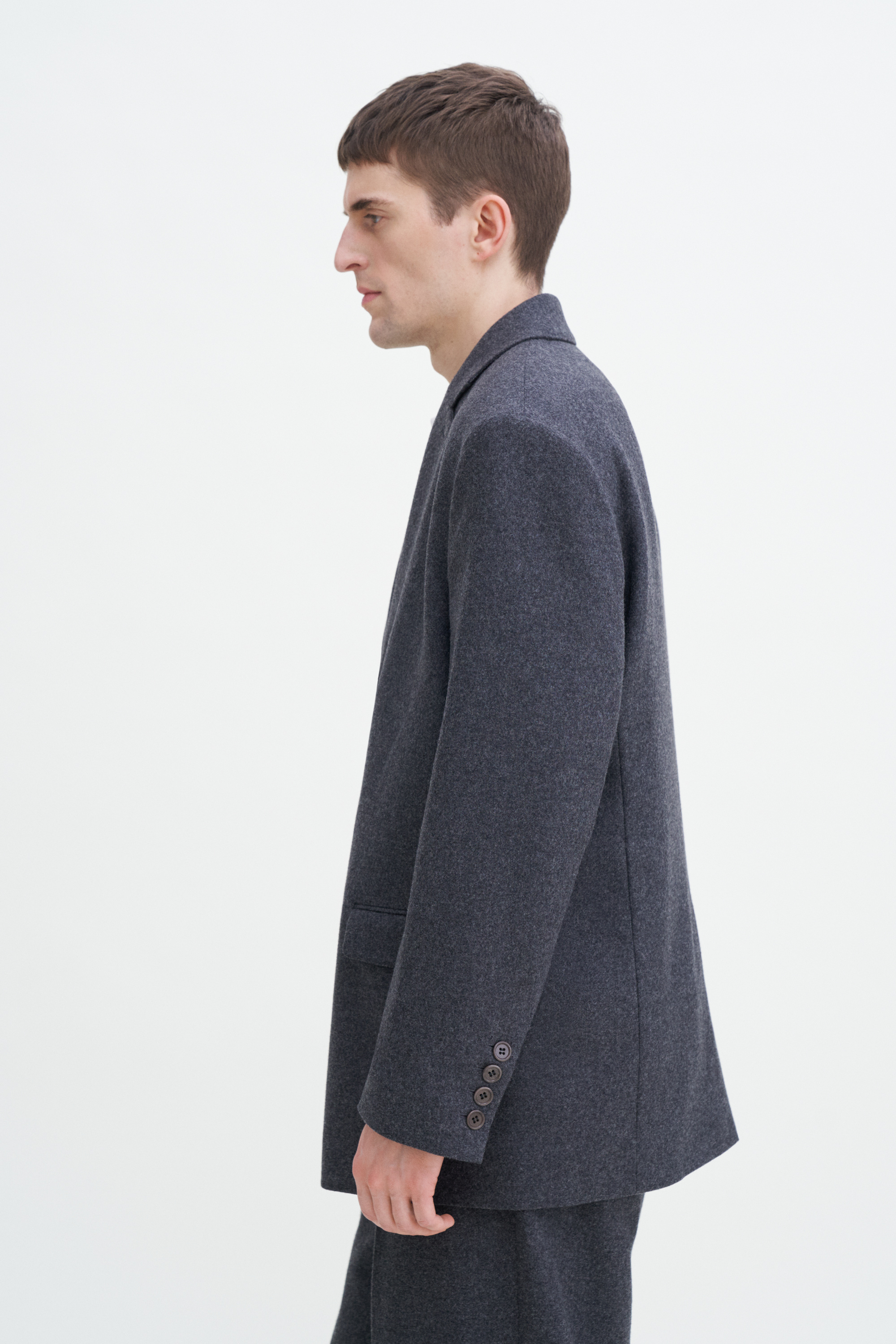 Filippa K Oversized Brushed Wool Blazer In Grey