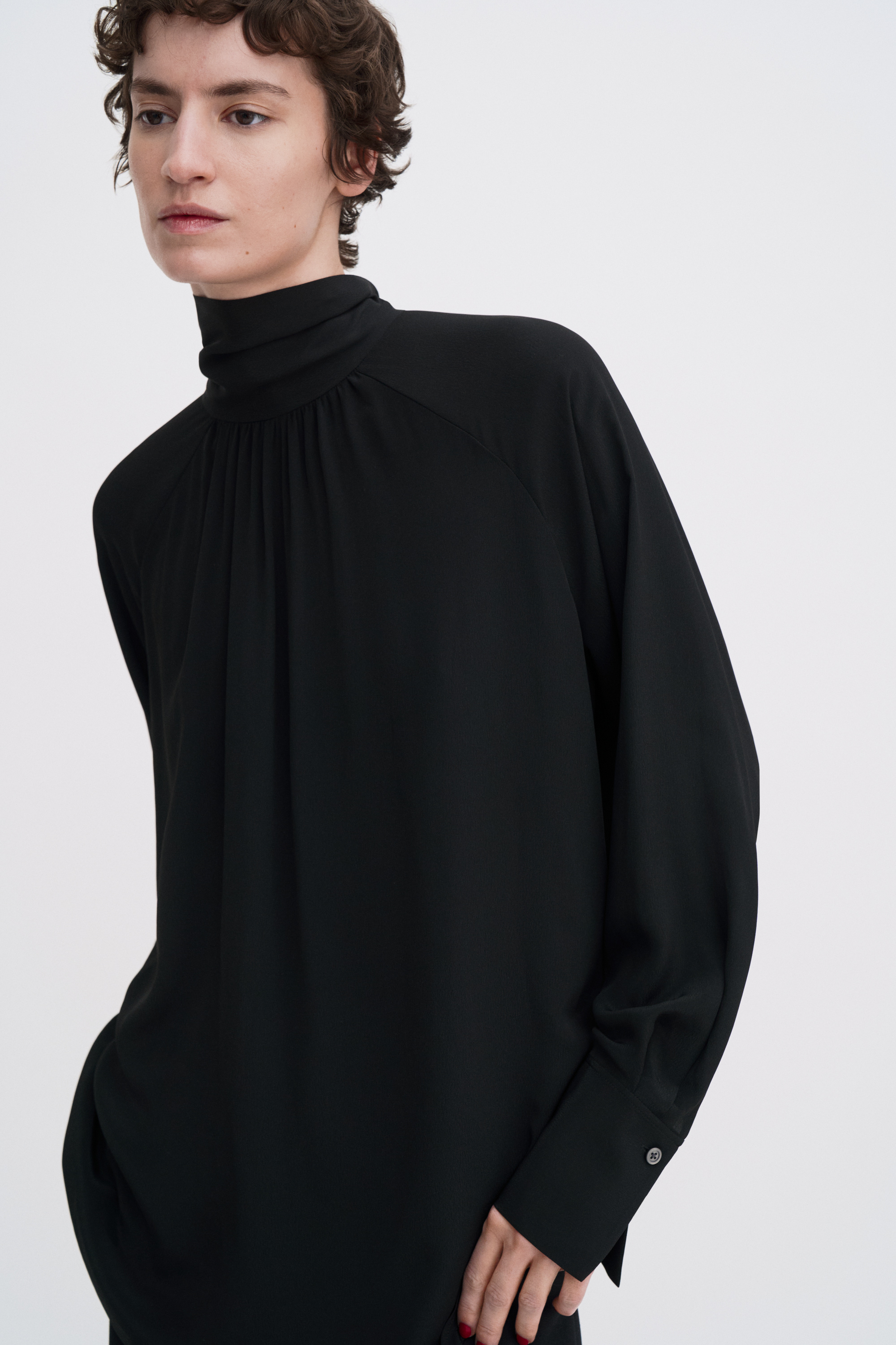 Filippa K Tie Neck Blouse In Black