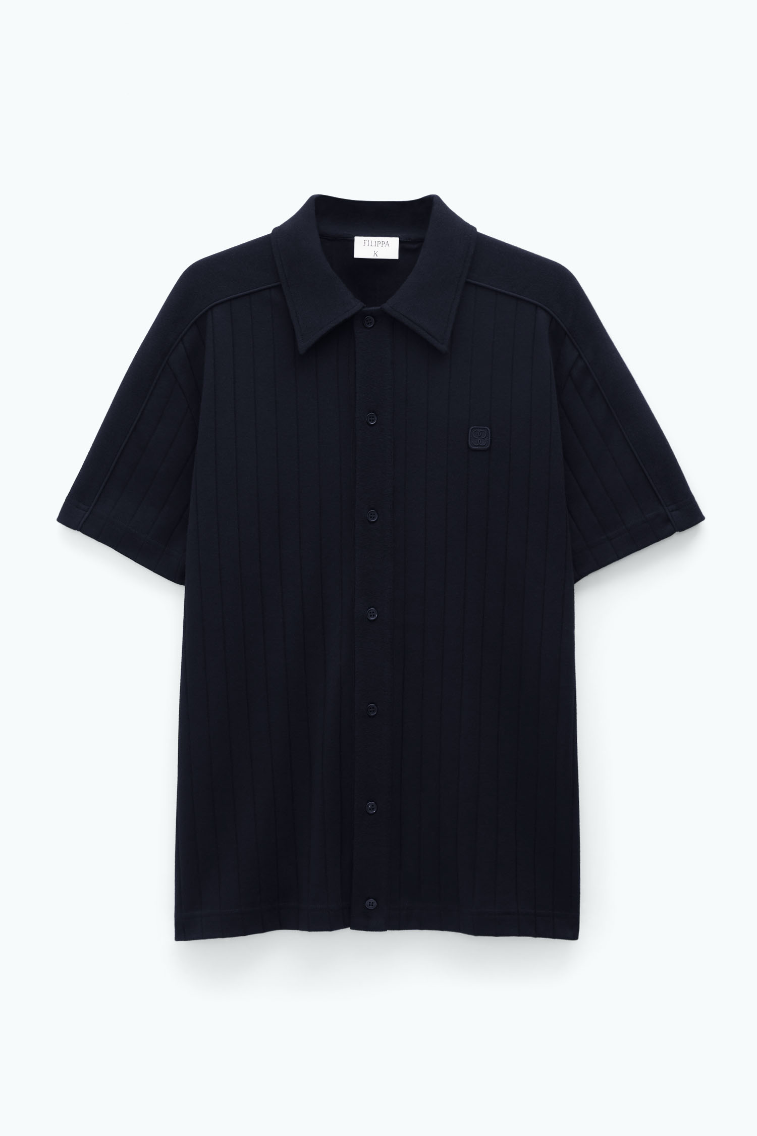 Shop Filippa K Short Sleeve Jersey Shirt In Black