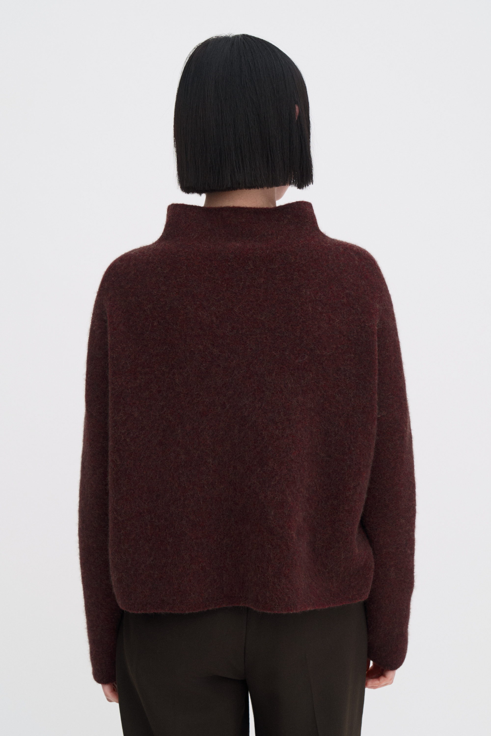 Filippa K Mika Yak Funnelneck Sweater In Burgundy