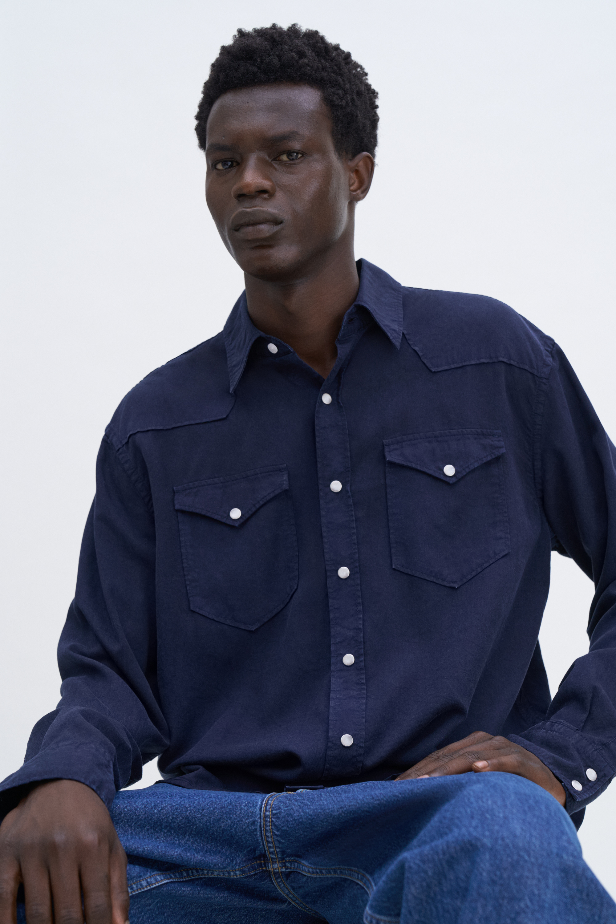 Filippa K Lyocell Shirt In Blue