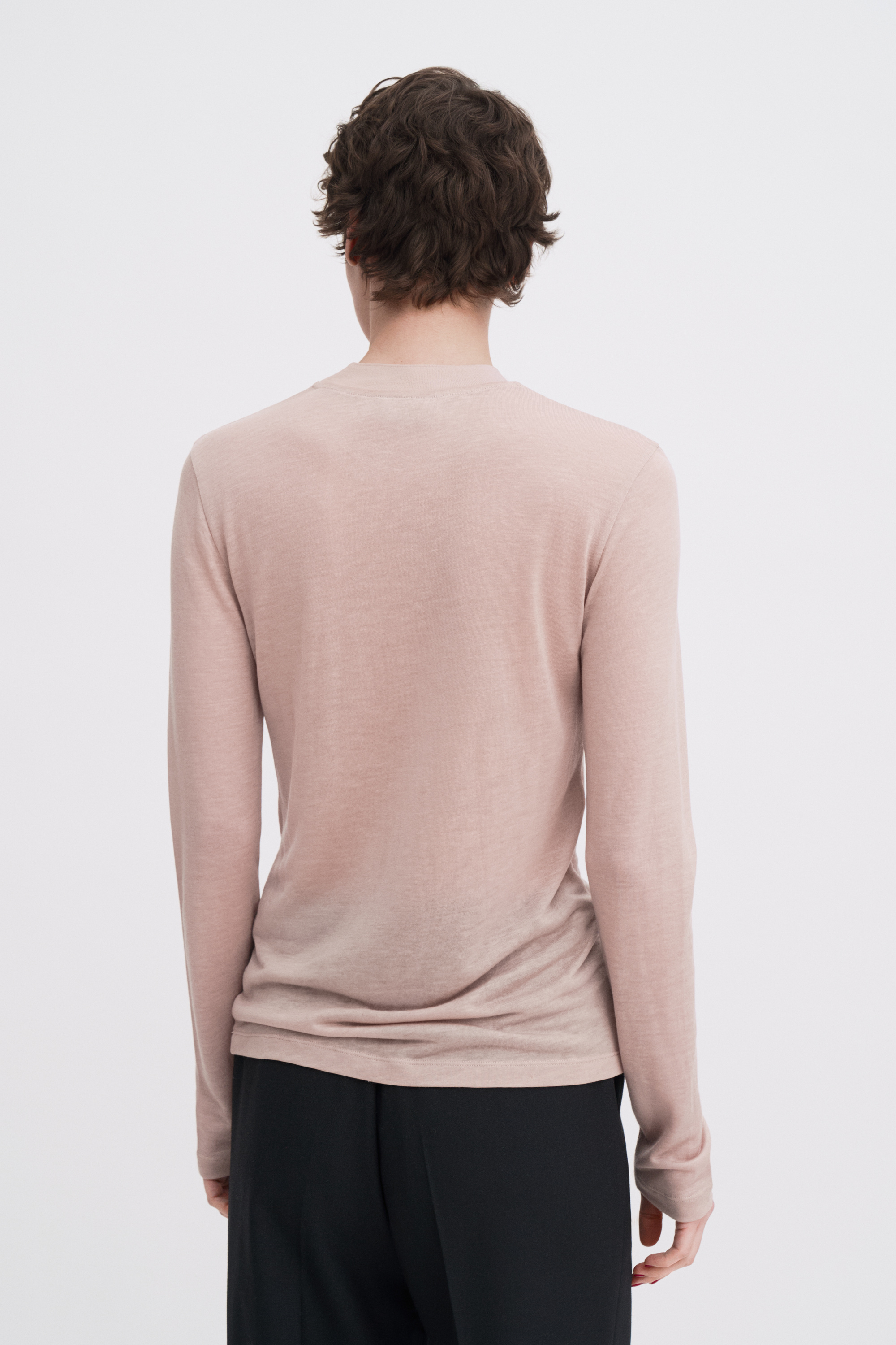 Filippa K Lyocell Cashmere Mock Neck Top In Pink